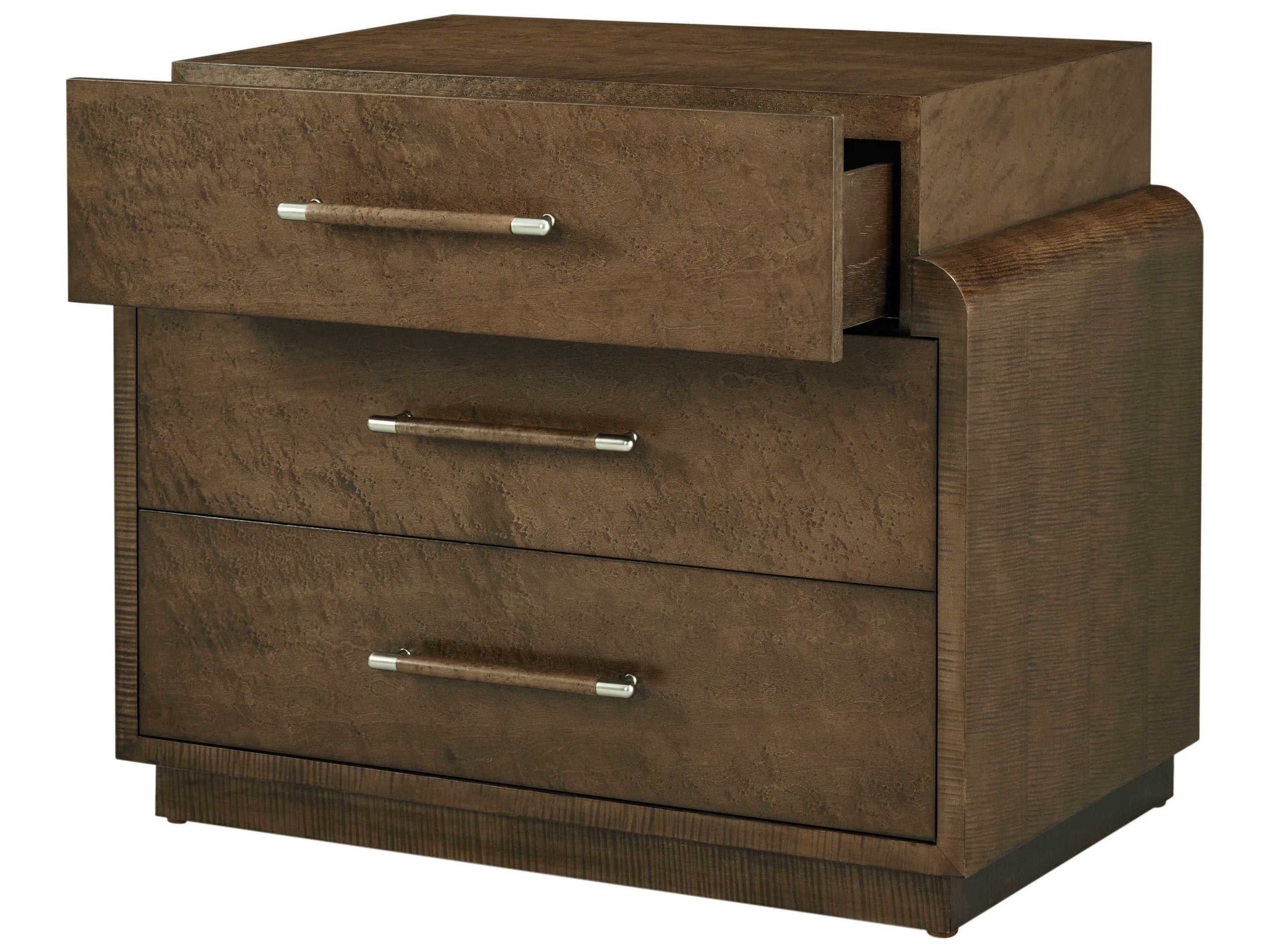 Theodore Alexander Origins 3-Drawers Brown Nightstand