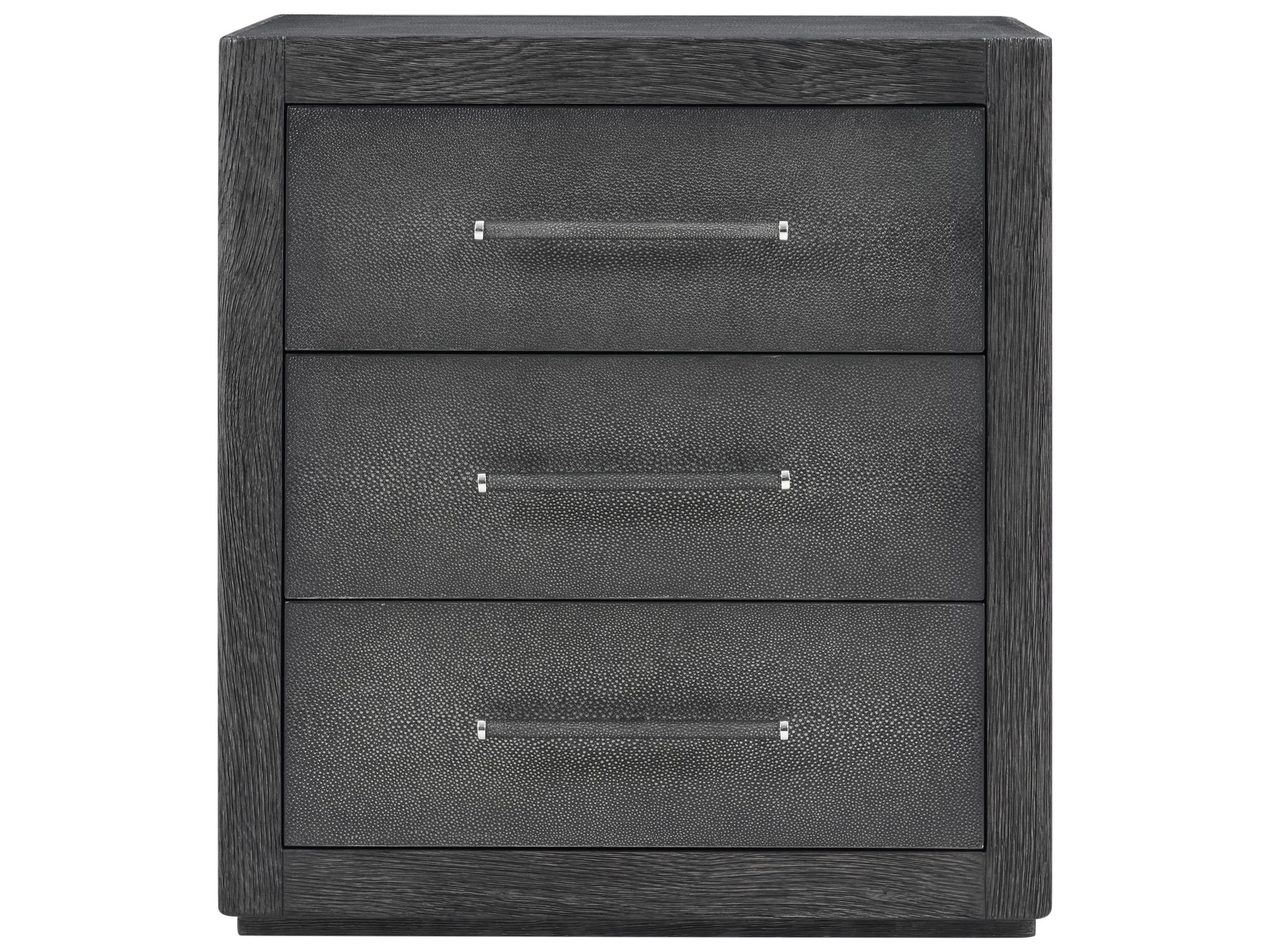 Theodore Alexander Maxwell 3-Drawers Black Nightstand