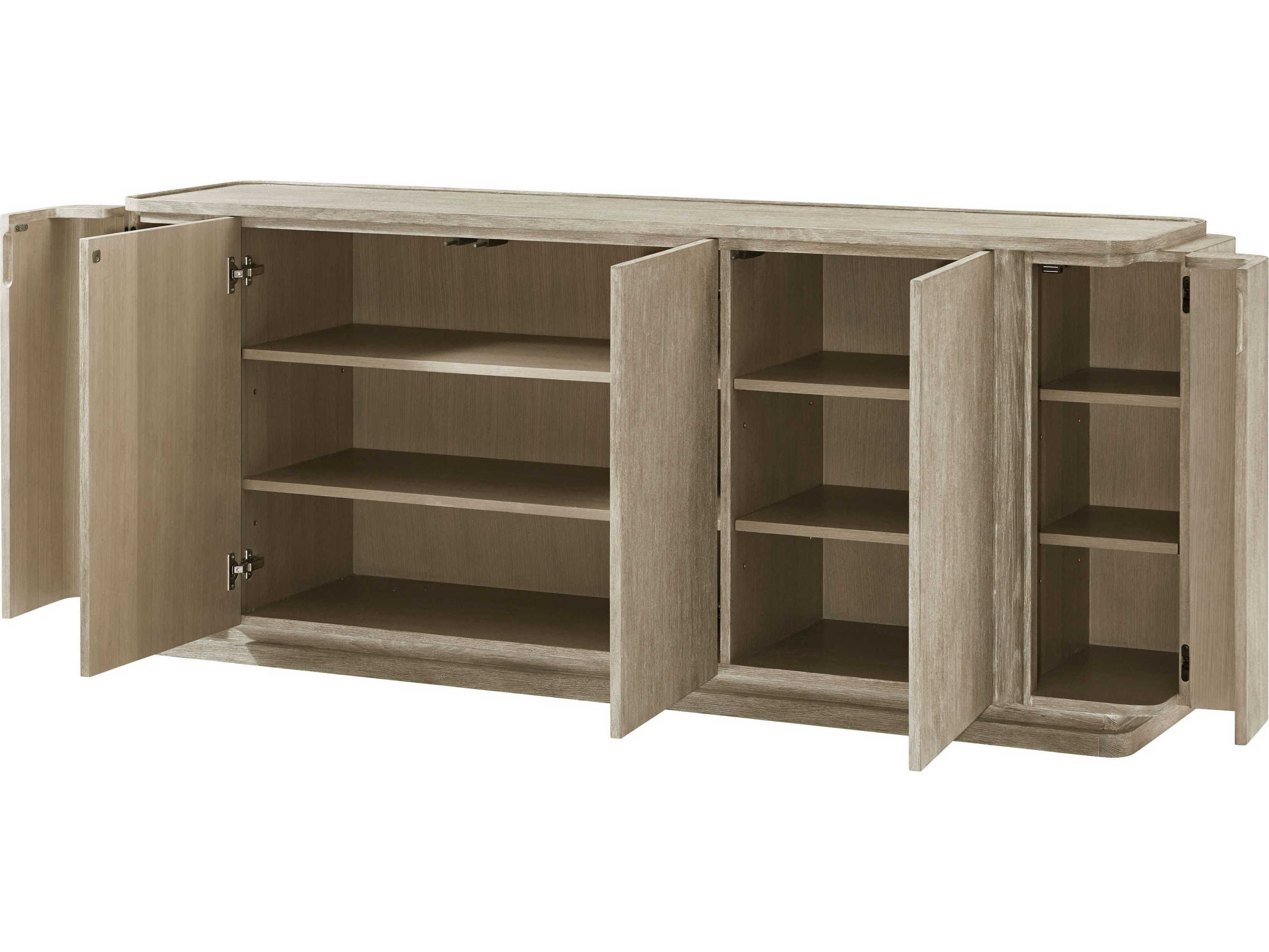 Theodore Alexander Repose 78" Solid Wood Grey Oak Sideboard