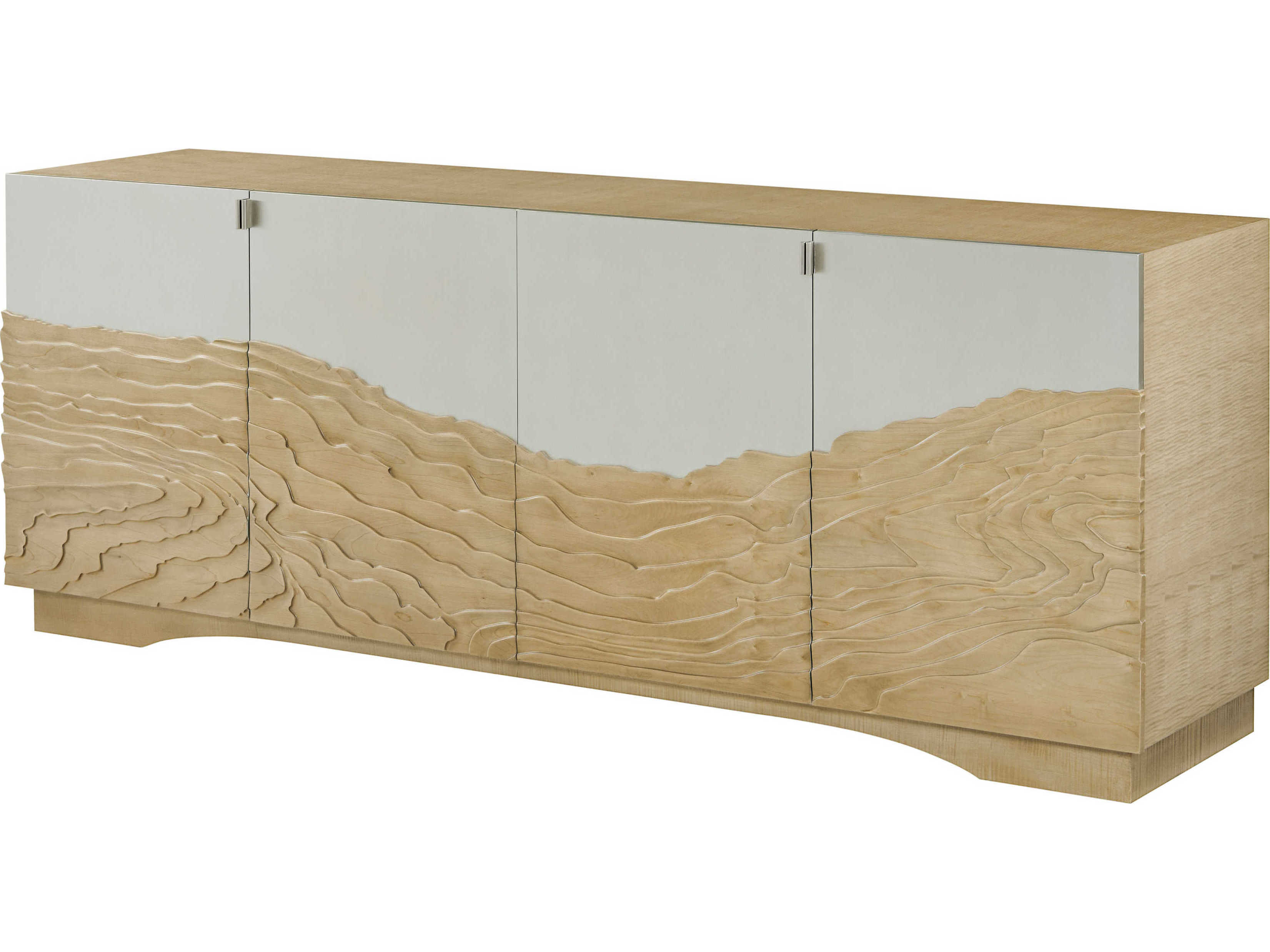 Theodore Alexander Origins 84" Sycamore Wood Wooden Citrine Strata Sideboard