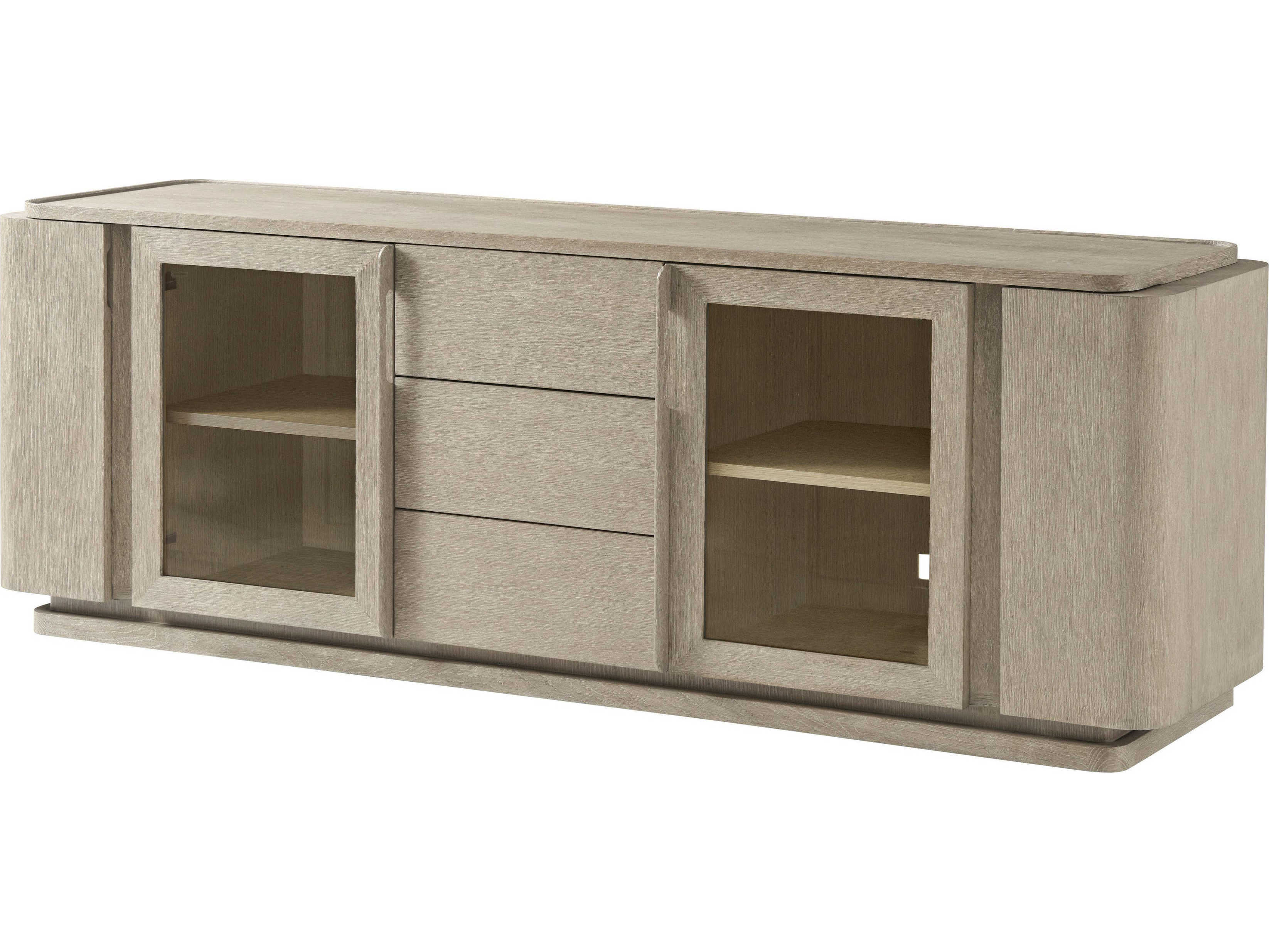 Theodore Alexander Repose 80" Grey Oak Media Console