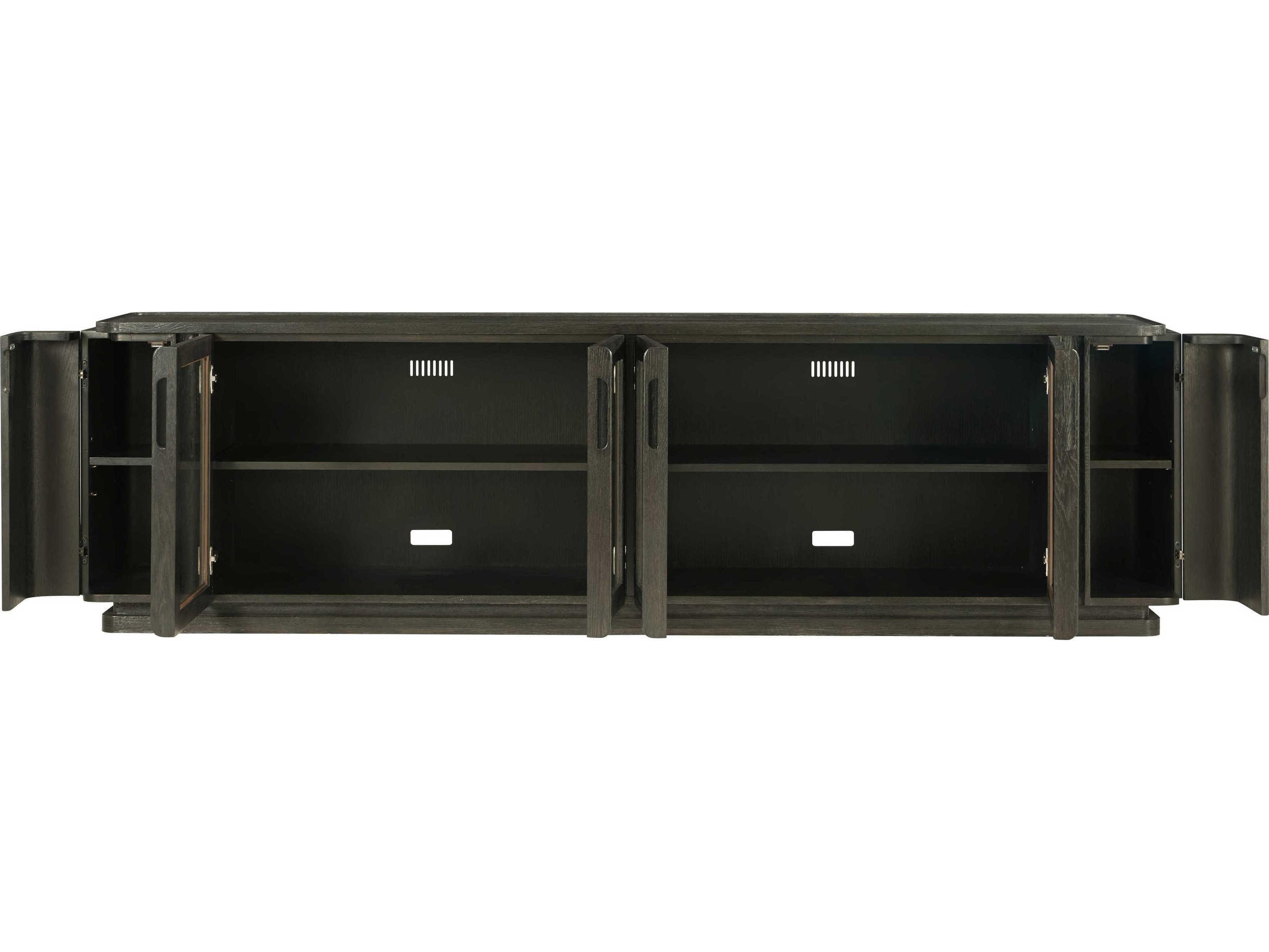 Theodore Alexander Repose 100" Oak Wood Charcoal Media Console