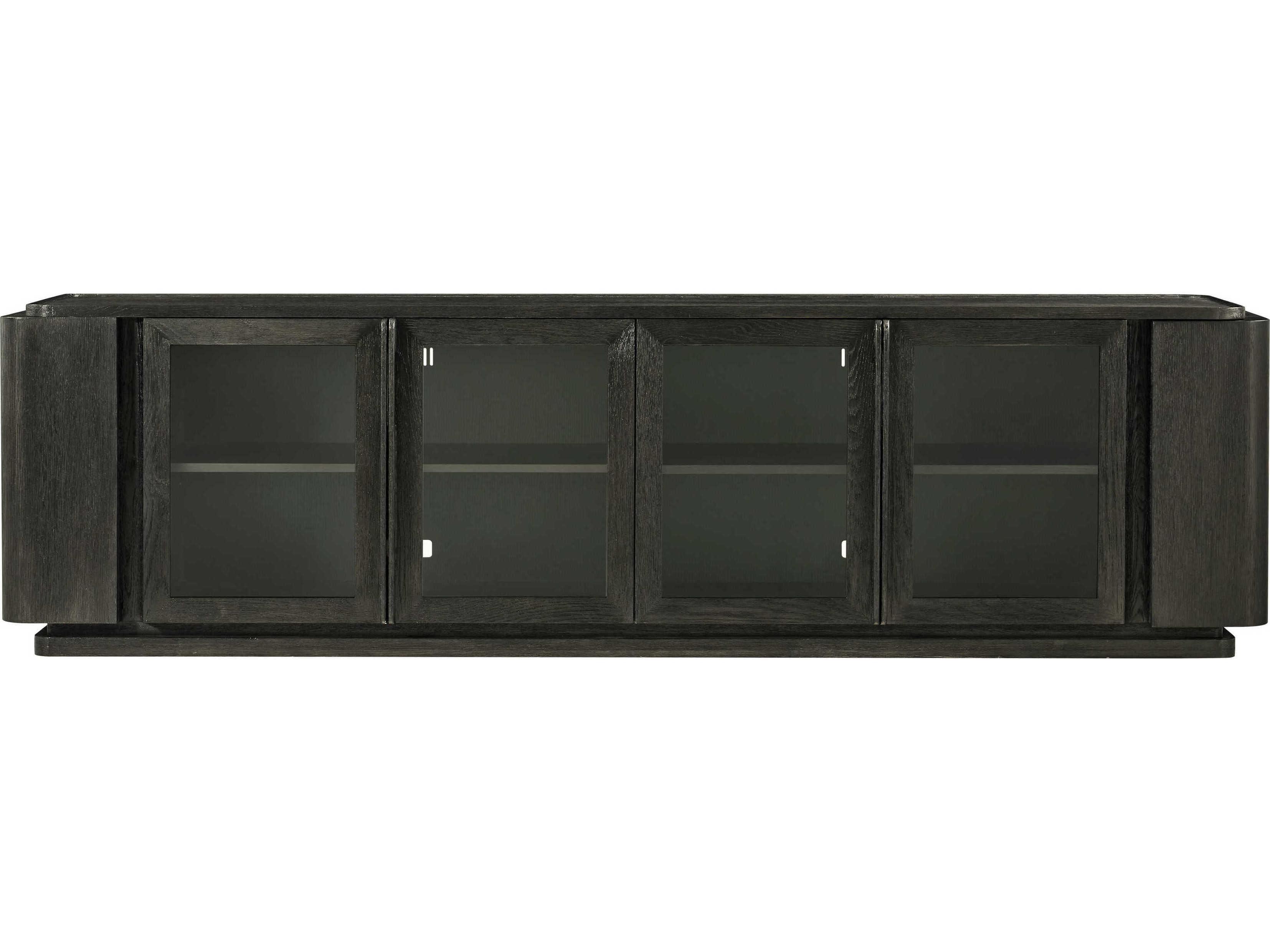 Theodore Alexander Repose 100" Oak Wood Charcoal Media Console