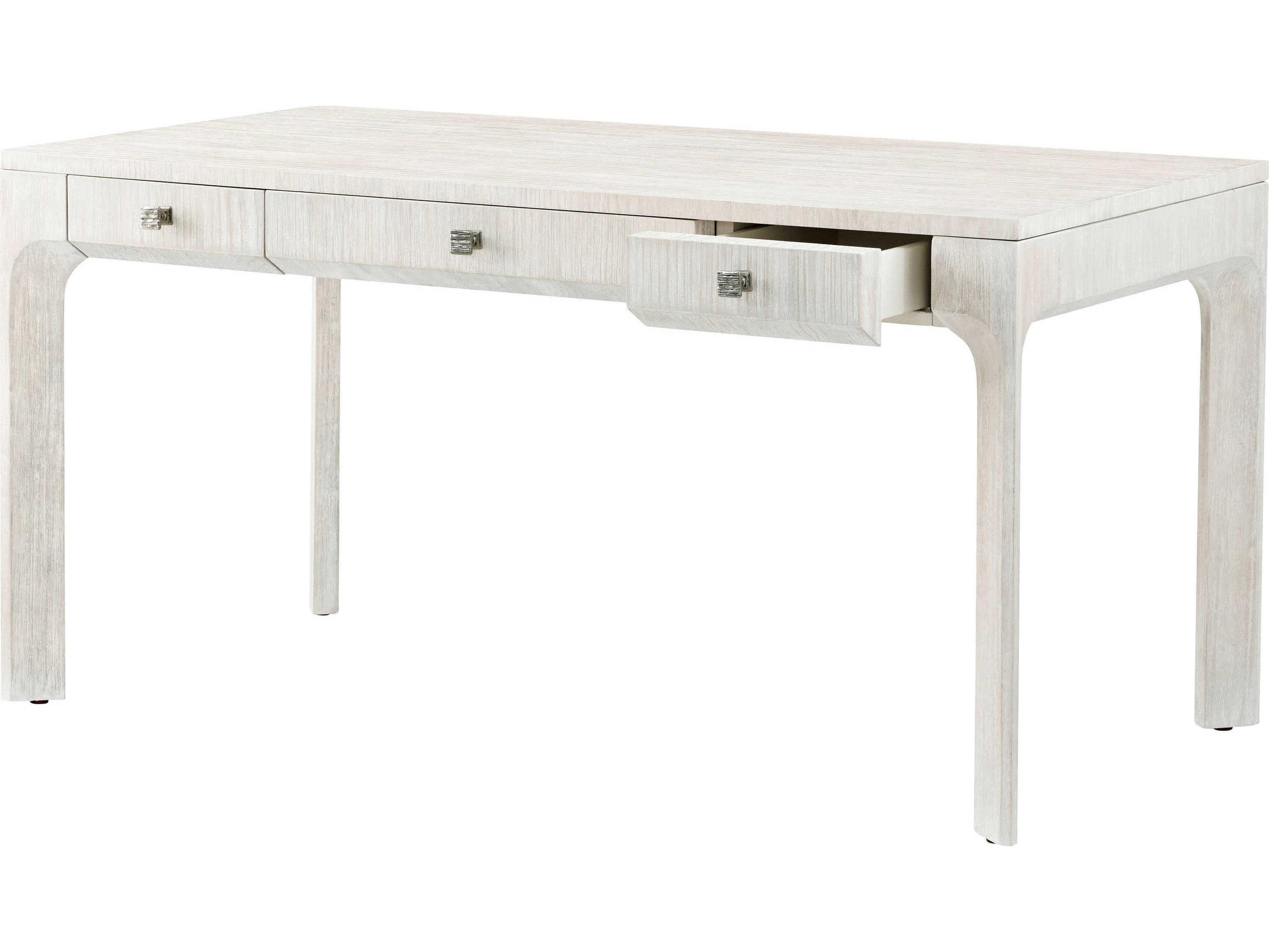 Theodore Alexander Breeze Sea Salt White Pine Wood Writing Desk