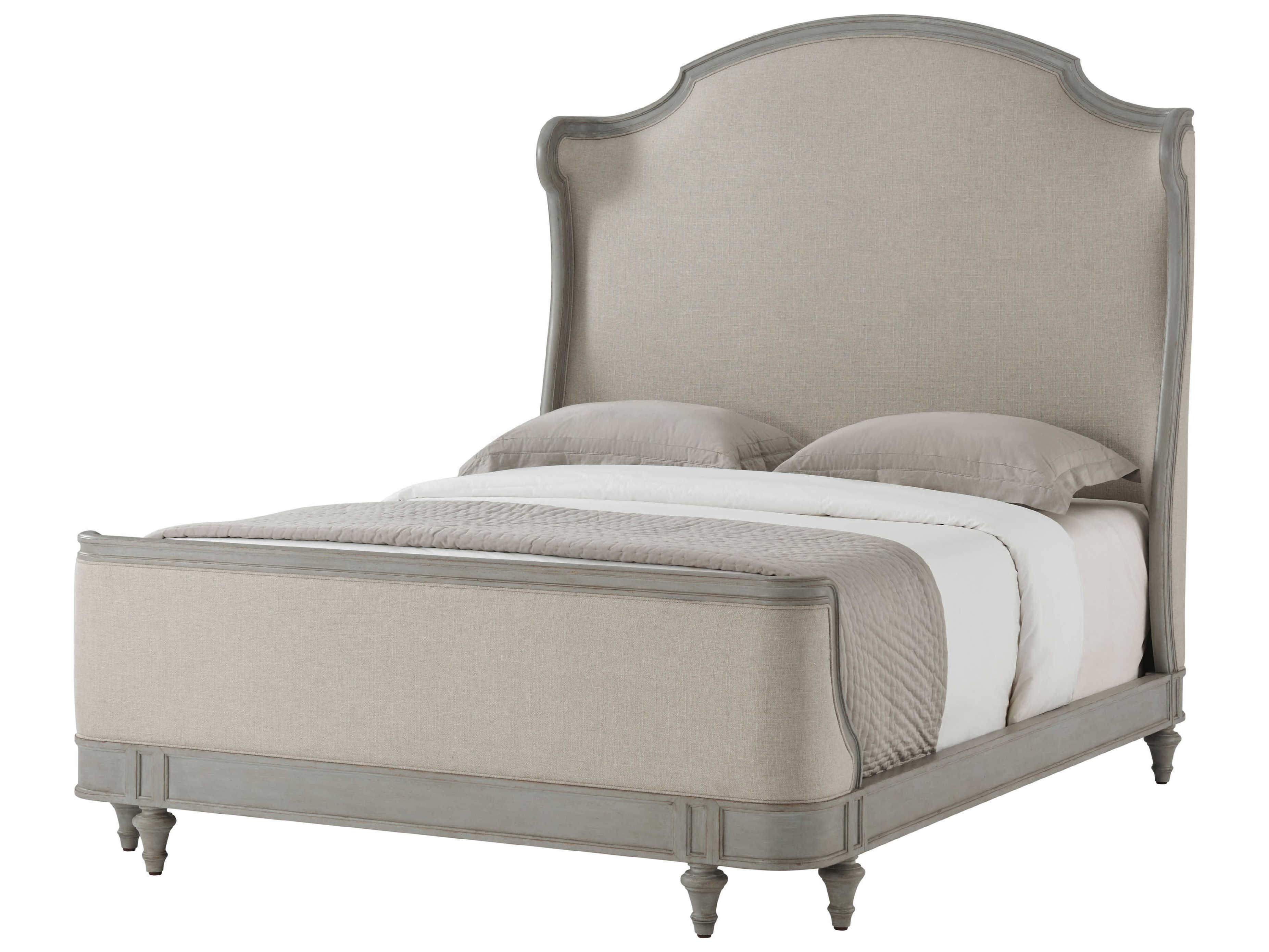 Theodore Alexander Tavel The Madeleine Elsa Gray Beech Wood Queen Panel Bed