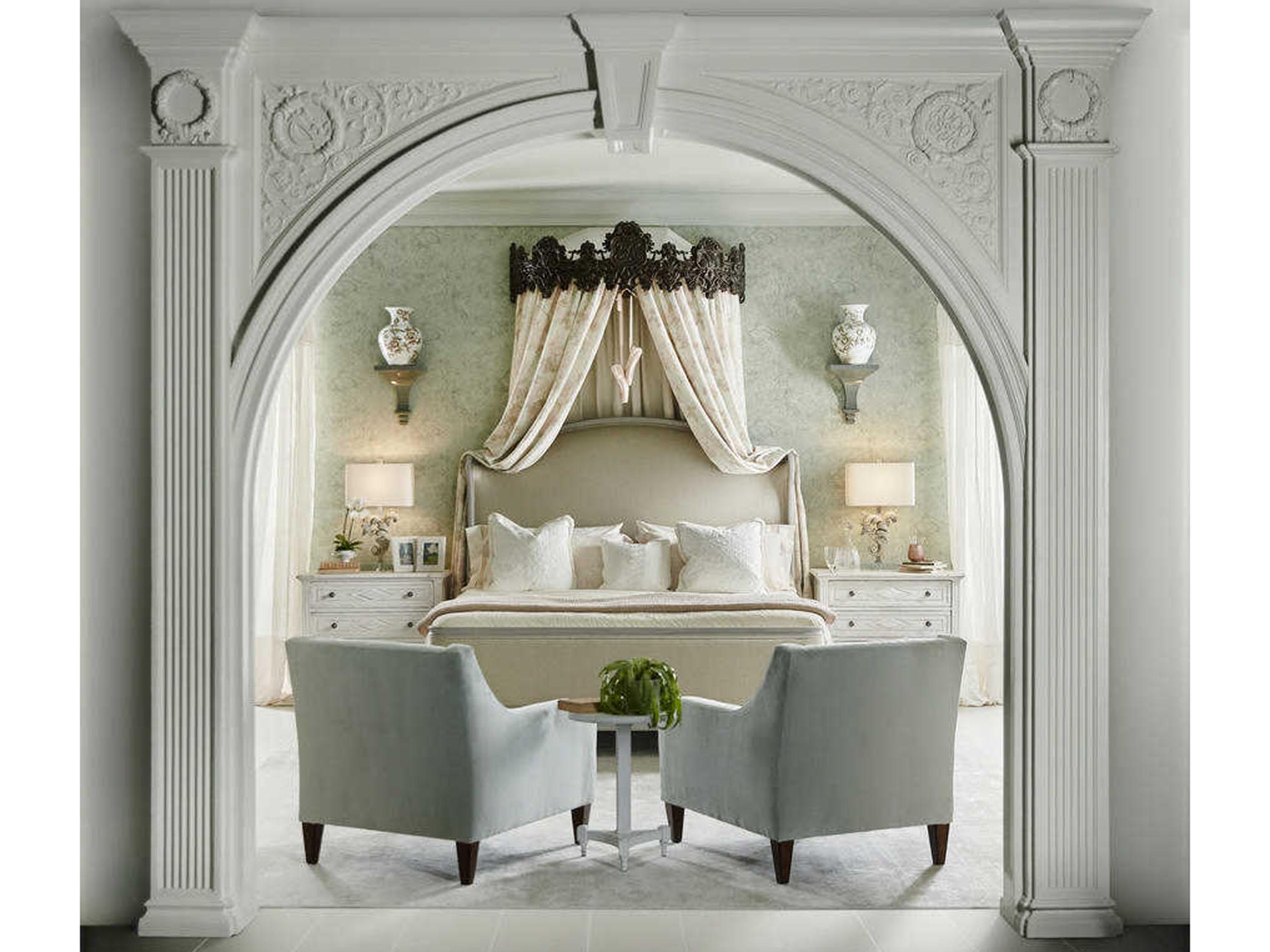 Theodore Alexander Tavel The Madeleine Elsa Gray Beech Wood Queen Panel Bed