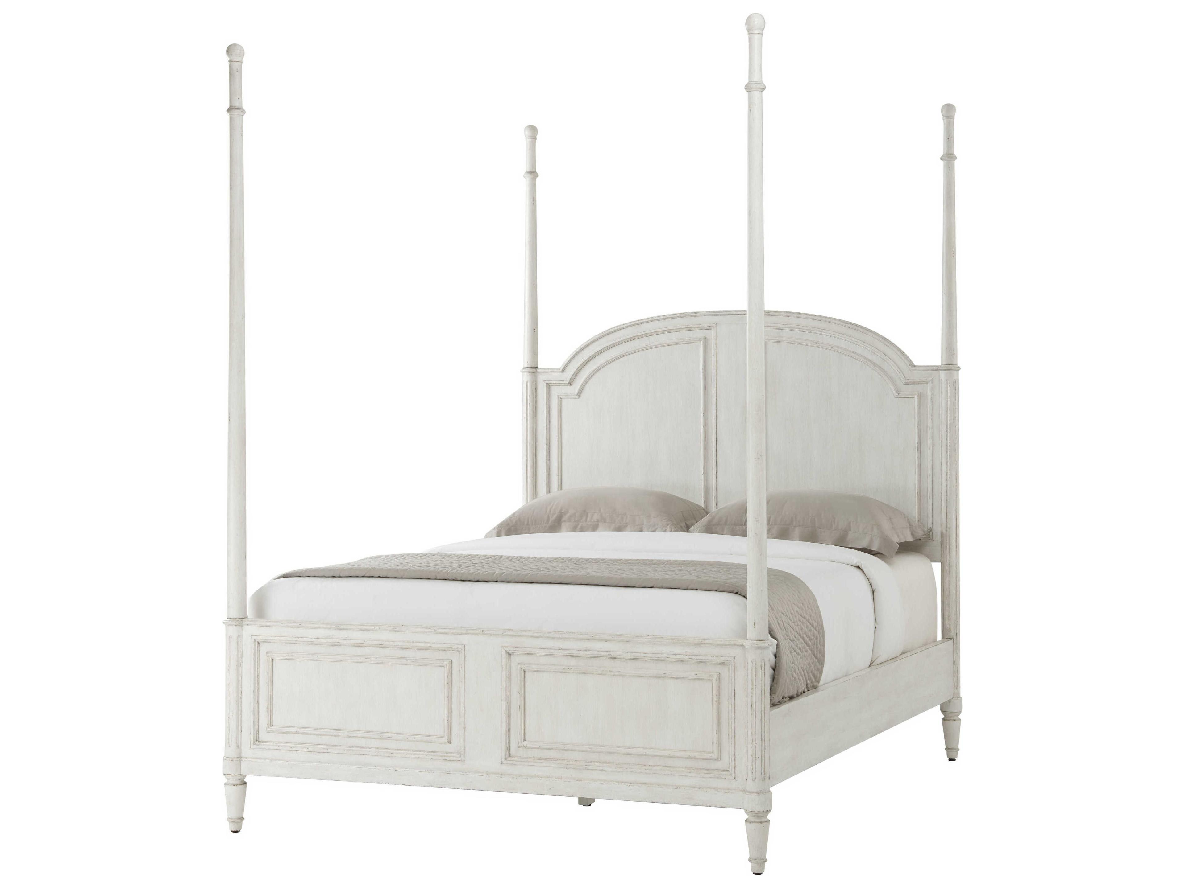 Theodore Alexander Tavel The Vale Nora White Beech Wood Queen Four Poster Bed