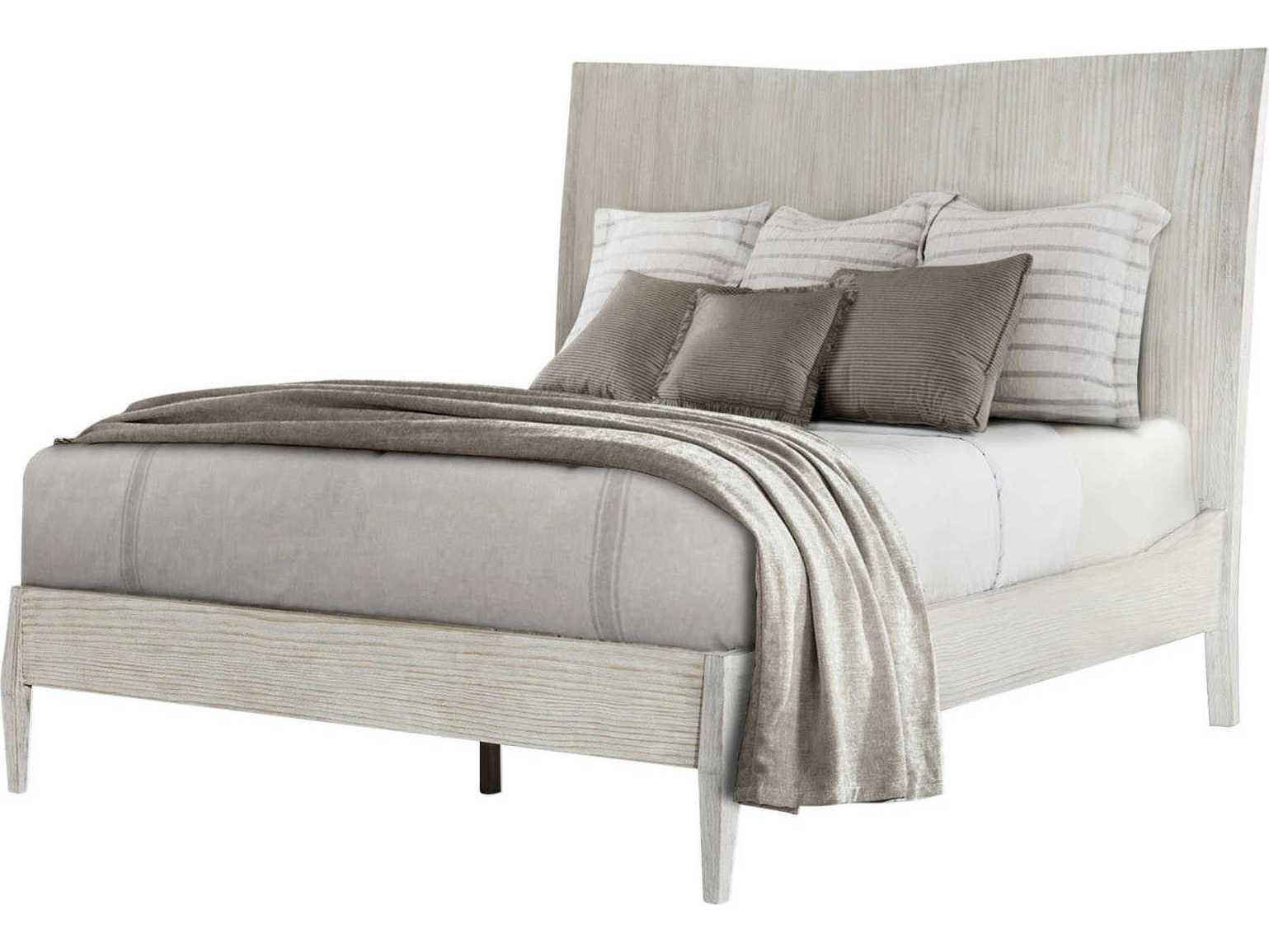 Theodore Alexander Breeze Sea Salt White Pine Wood Queen Platform Bed