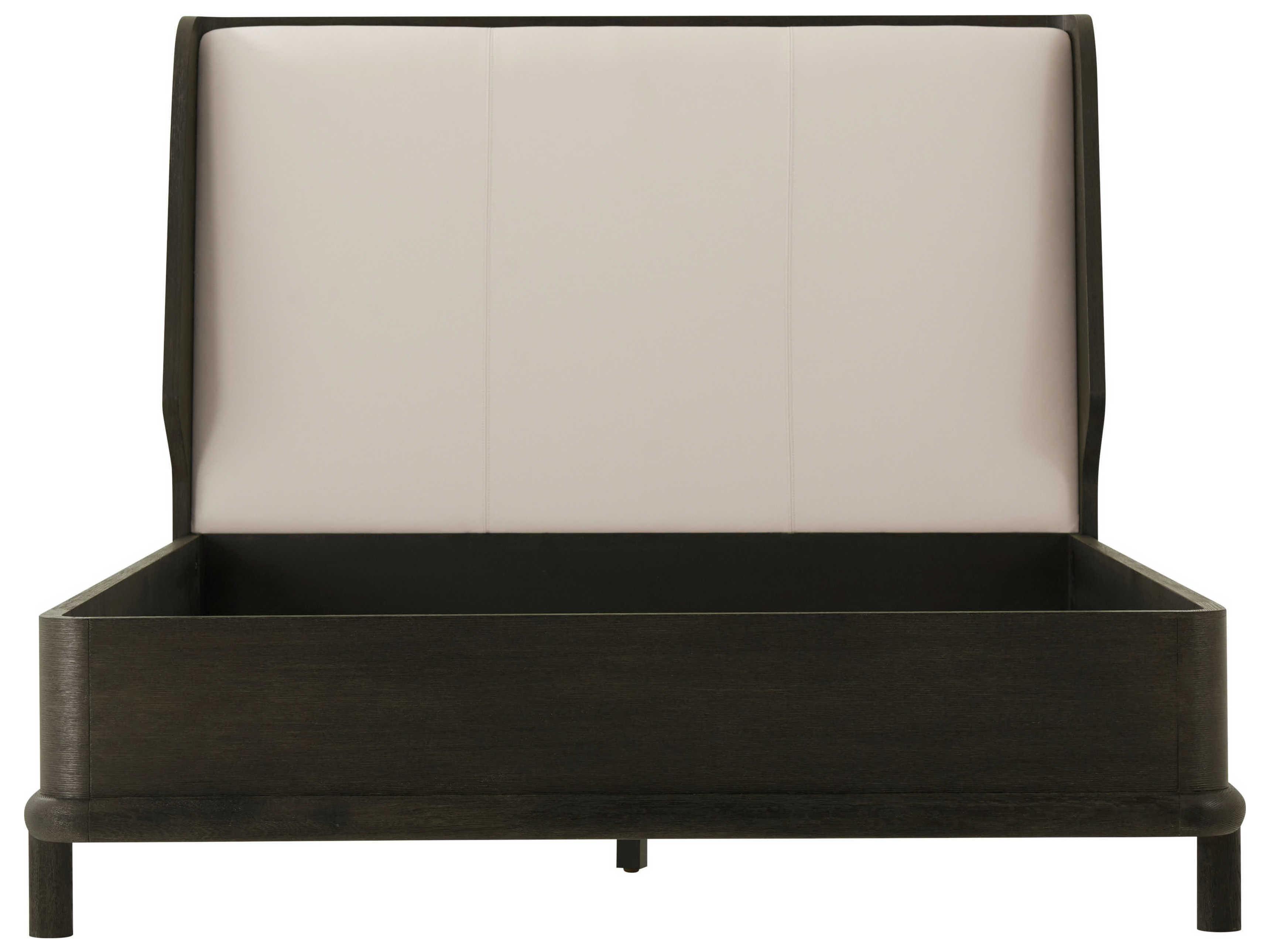 Theodore Alexander Repose Charcoal Oak Black Wood Queen Platform Bed