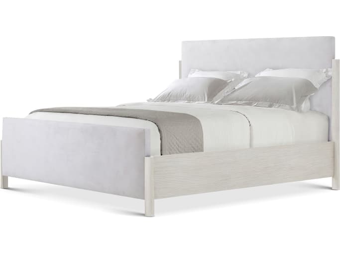 Theodore Alexander Urbane White Upholstered Queen Panel Bed