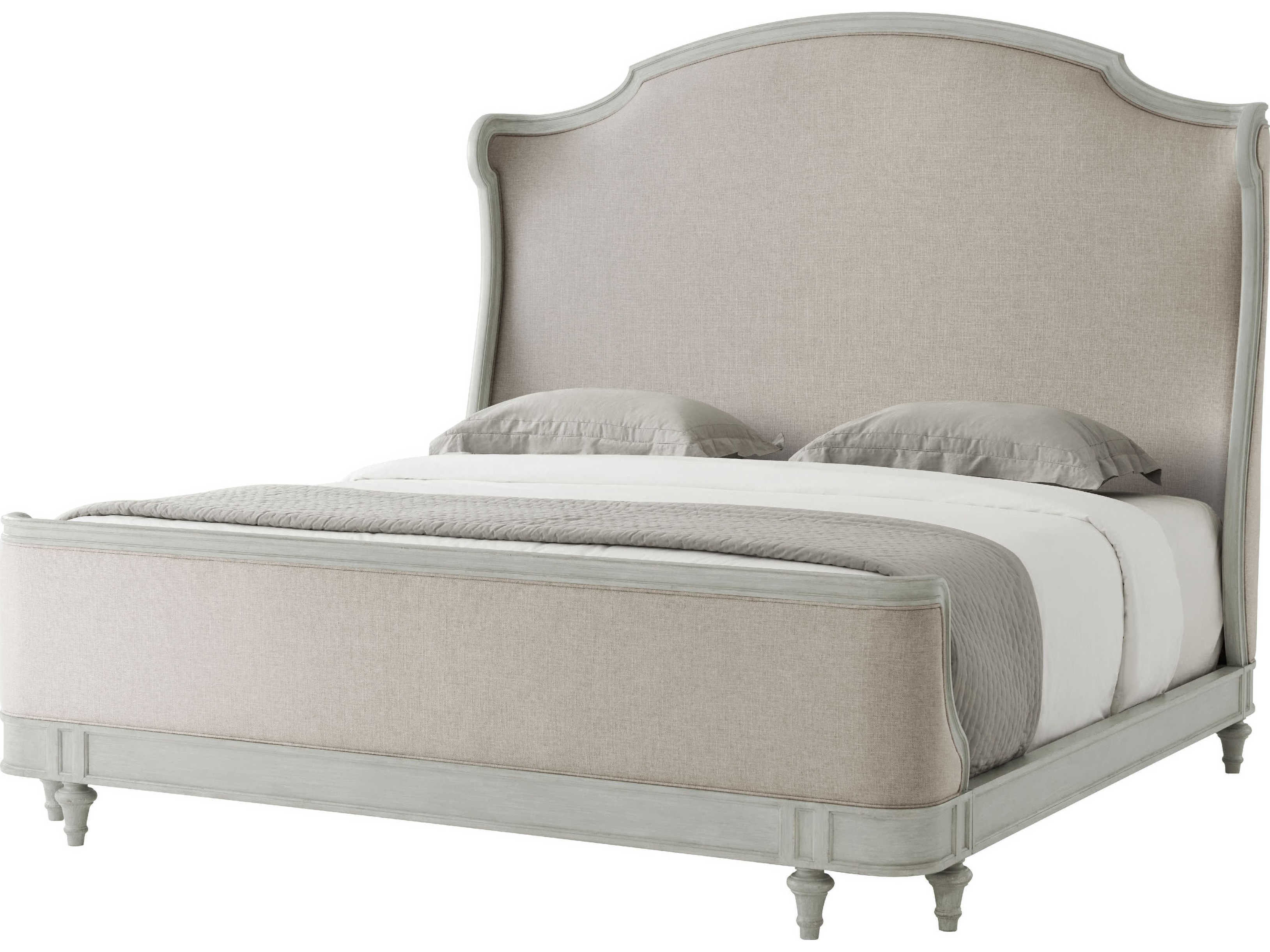 Theodore Alexander Tavel The Madeleine Elsa Gray Beech Wood King Panel Bed