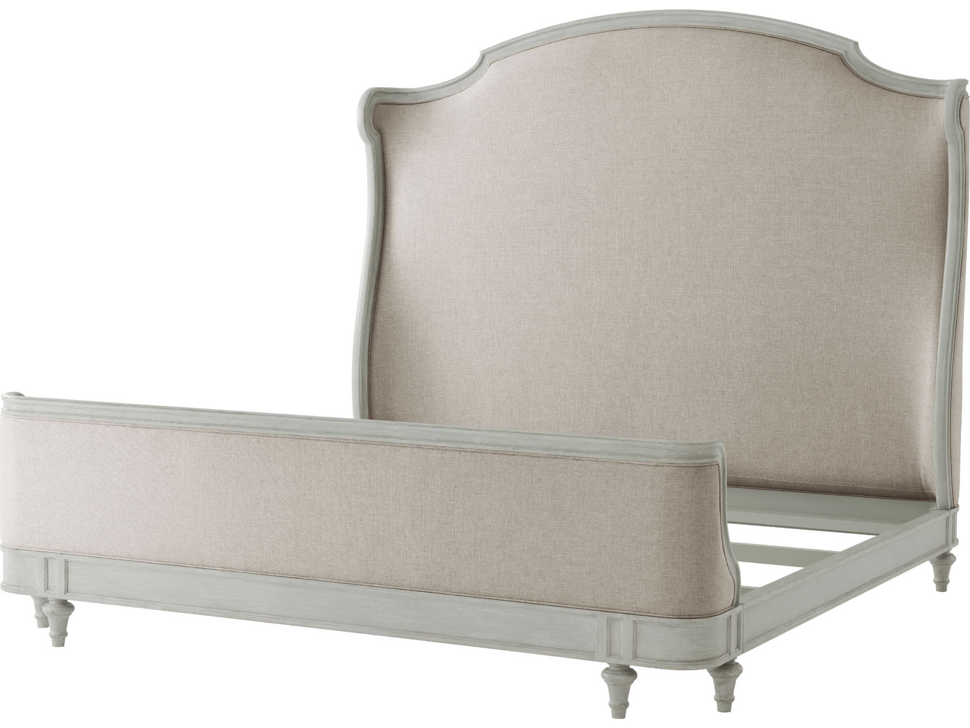 Theodore Alexander Tavel The Madeleine Elsa Gray Beech Wood King Panel Bed