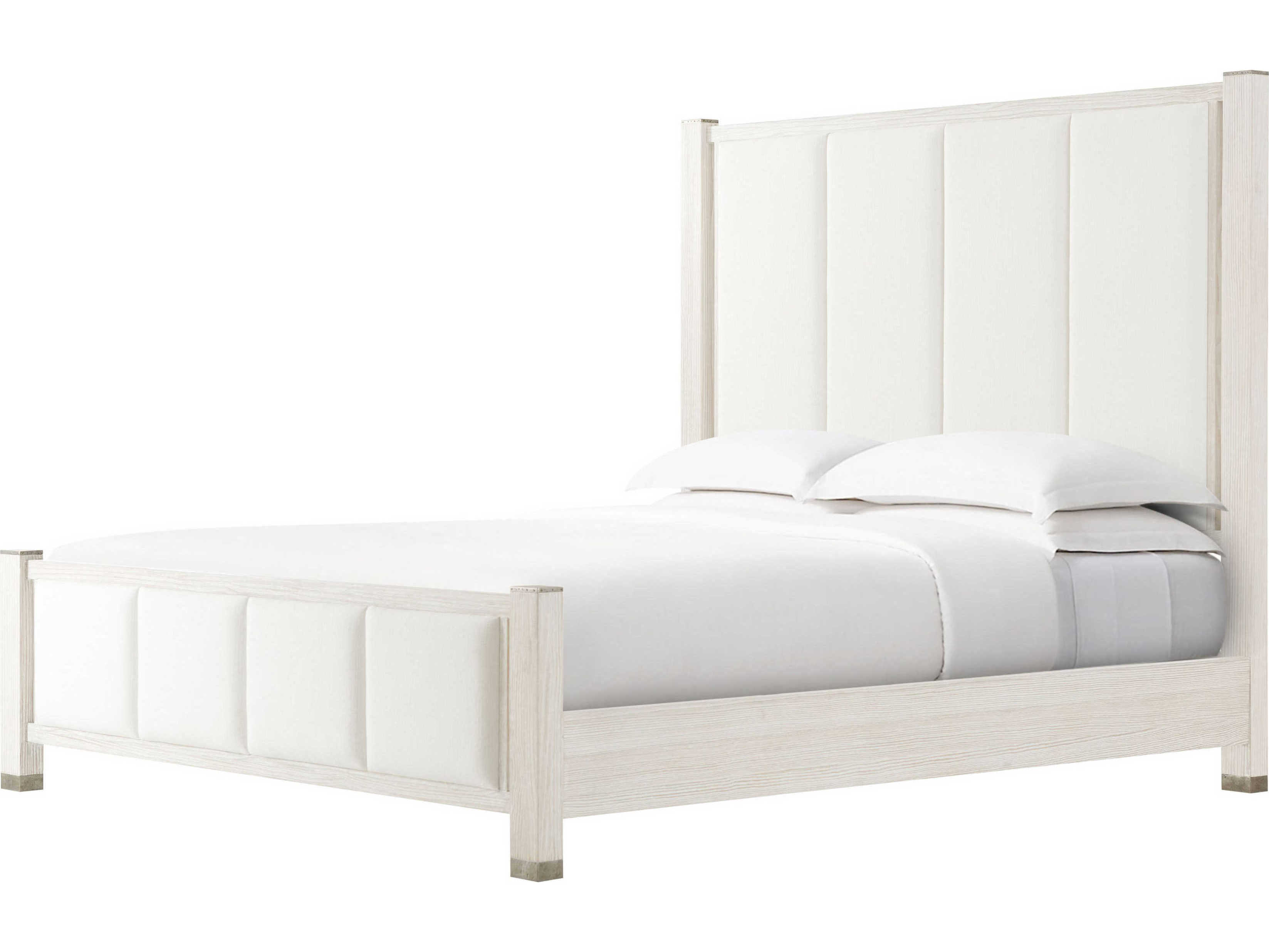 Theodore Alexander Breeze Sea Salt White Pine Wood King Panel Bed