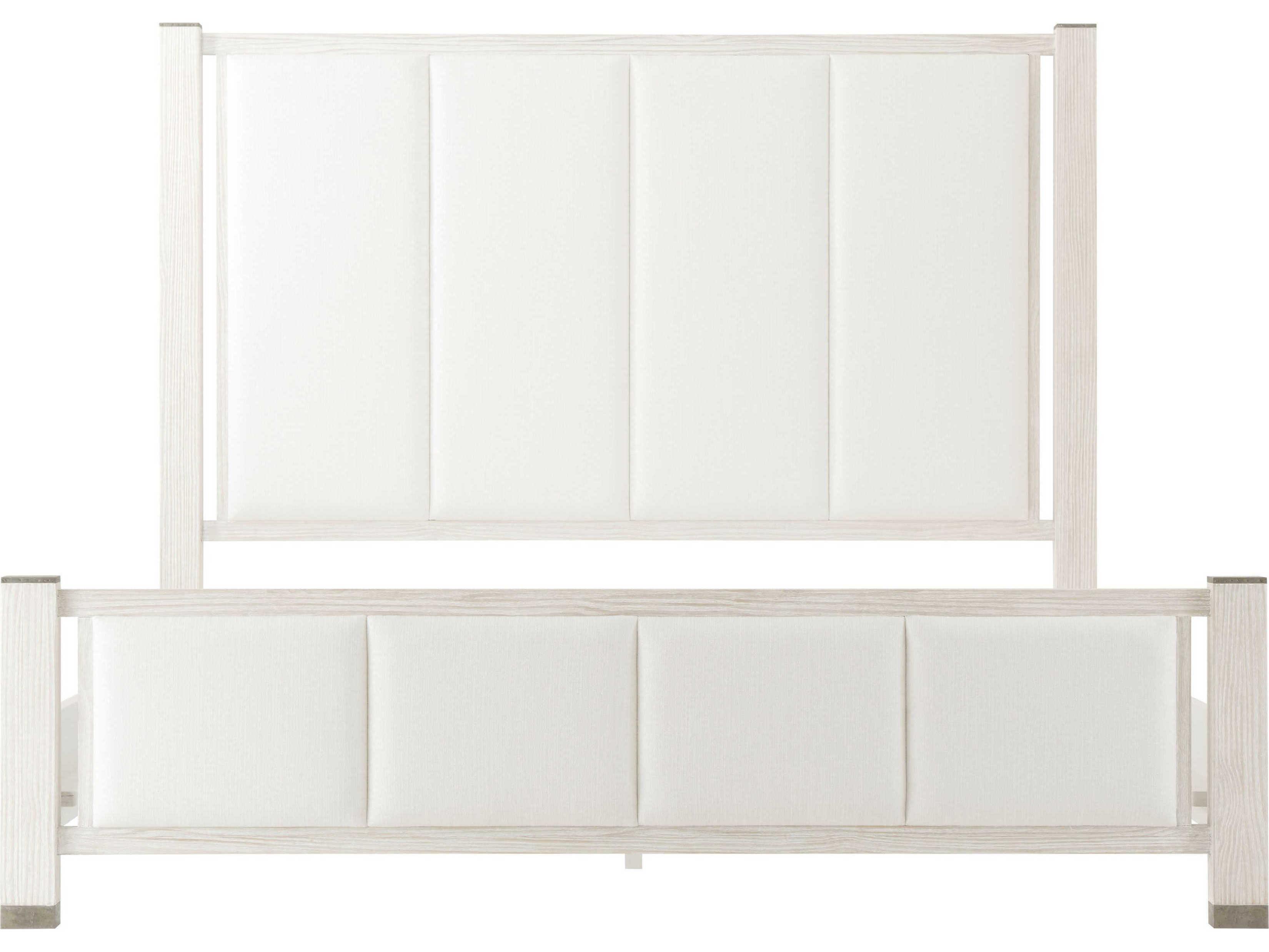 Theodore Alexander Breeze Sea Salt White Pine Wood King Panel Bed