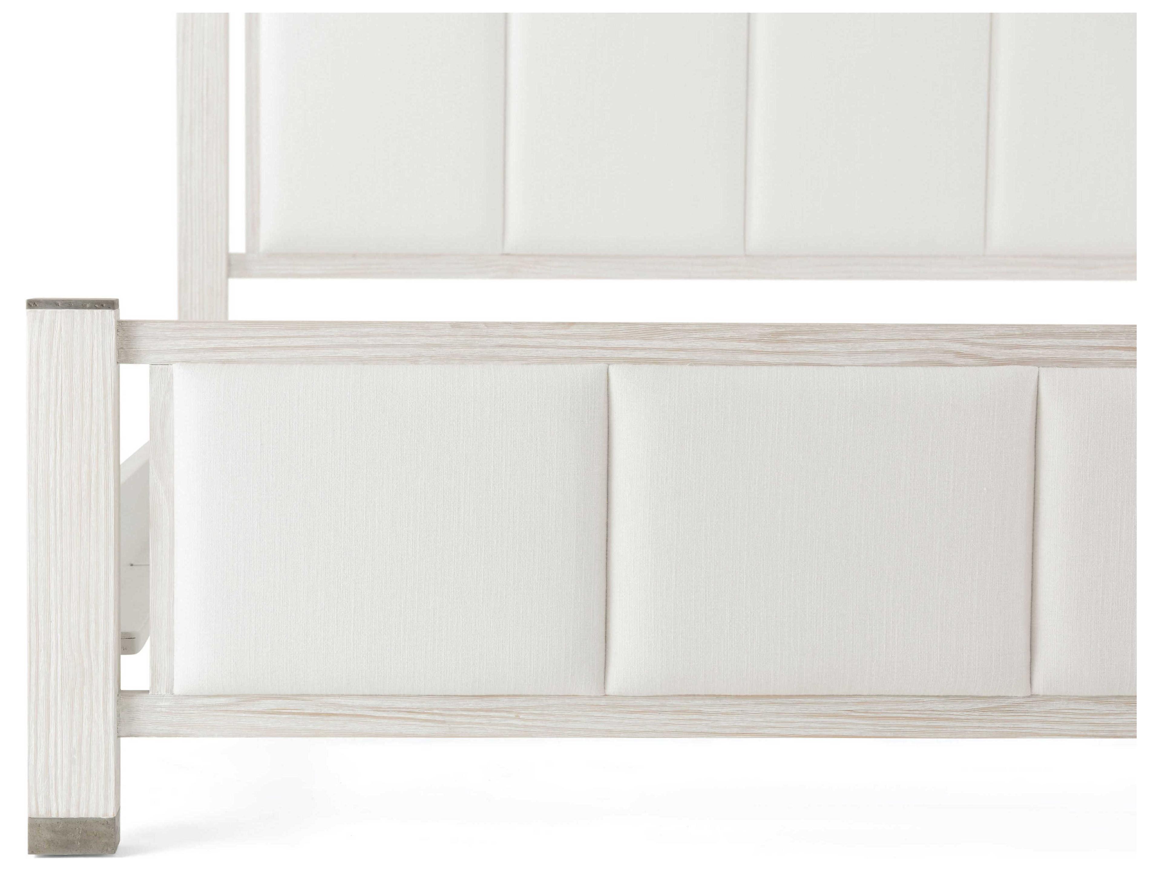 Theodore Alexander Breeze Sea Salt White Pine Wood King Panel Bed