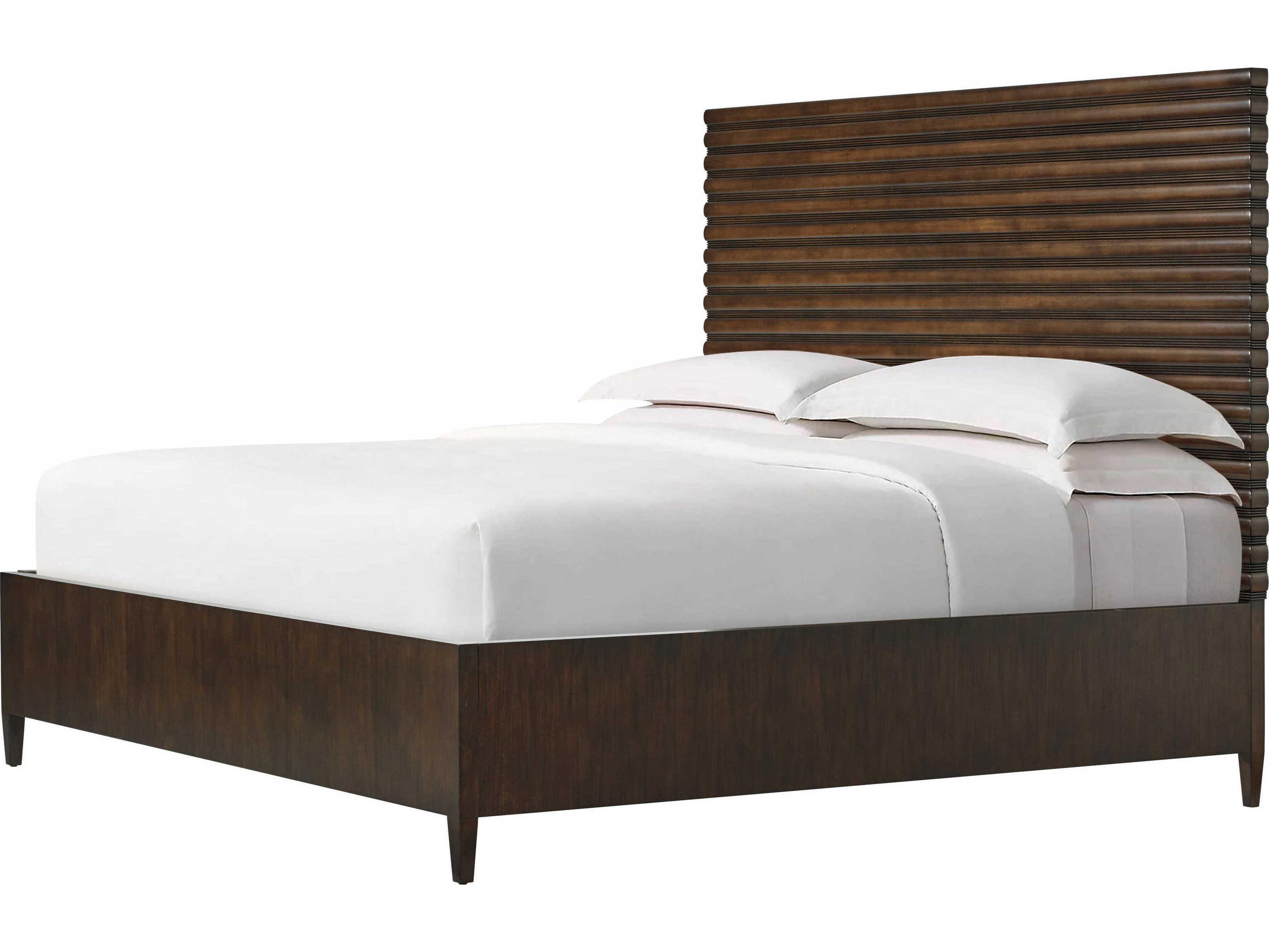 Theodore Alexander Lido Bistre Brown Wood King Platform Bed