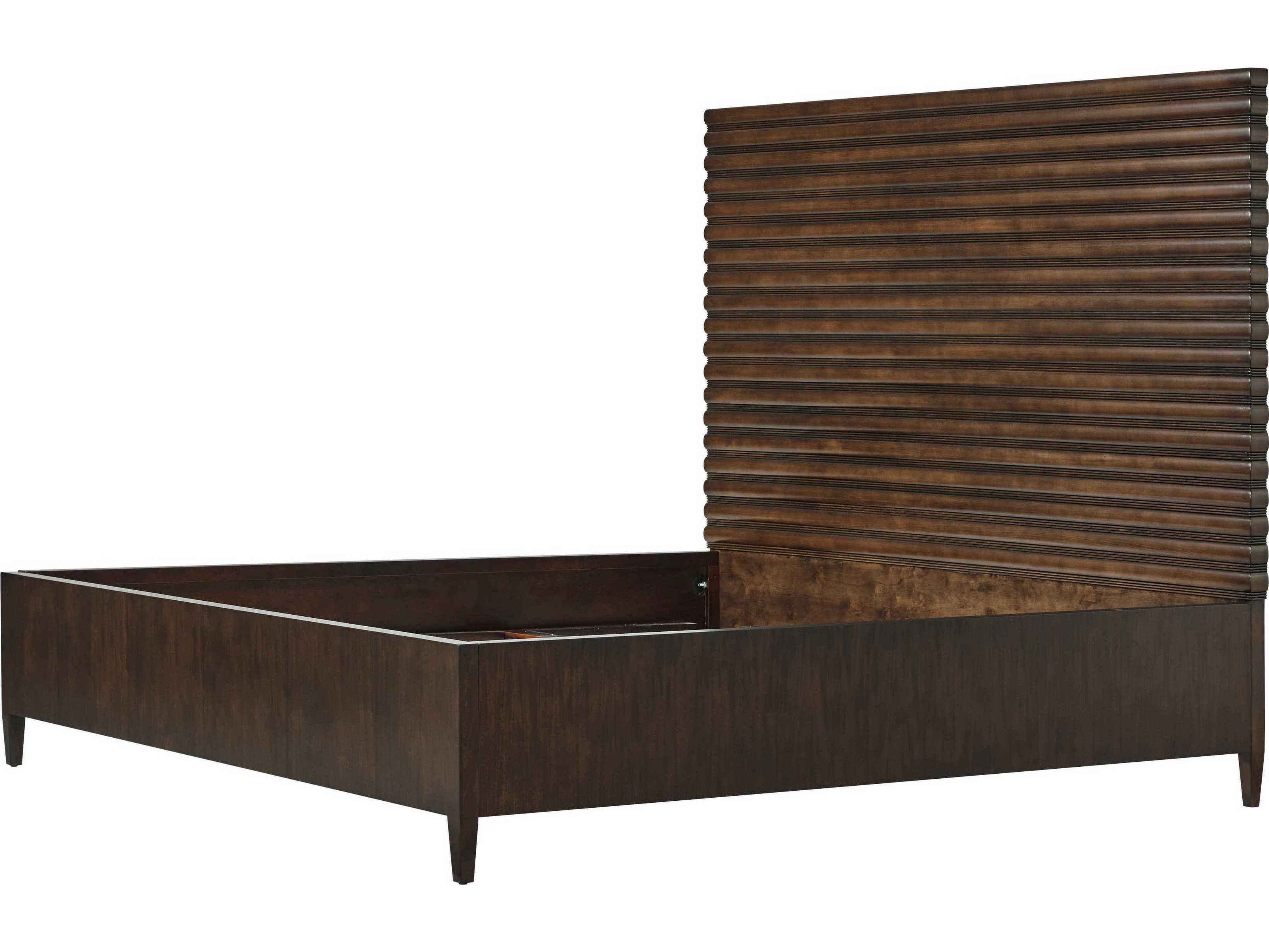Theodore Alexander Lido Bistre Brown Wood King Platform Bed