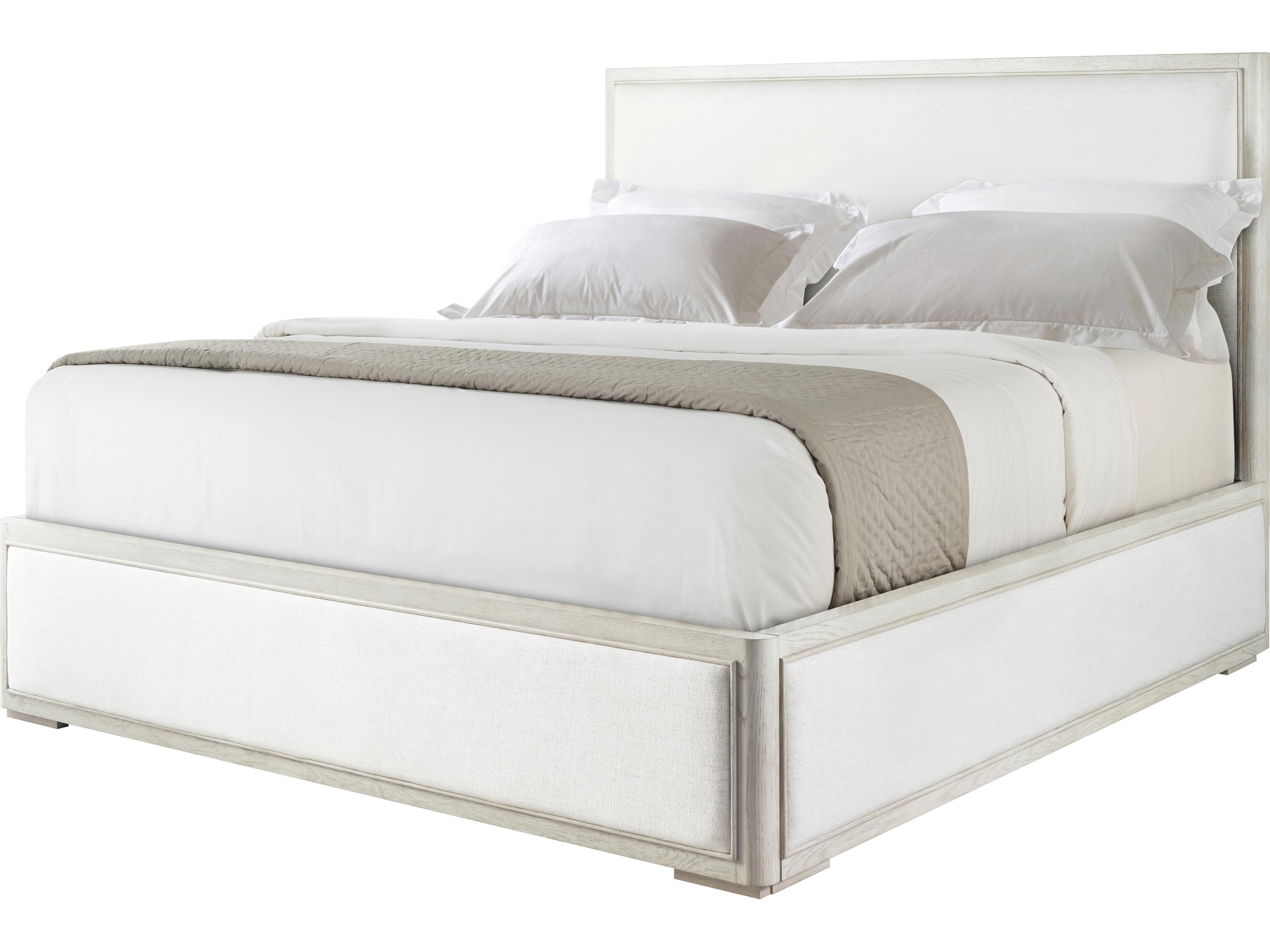 Theodore Alexander Surrey White Solid Wood Upholstered King Platform Bed