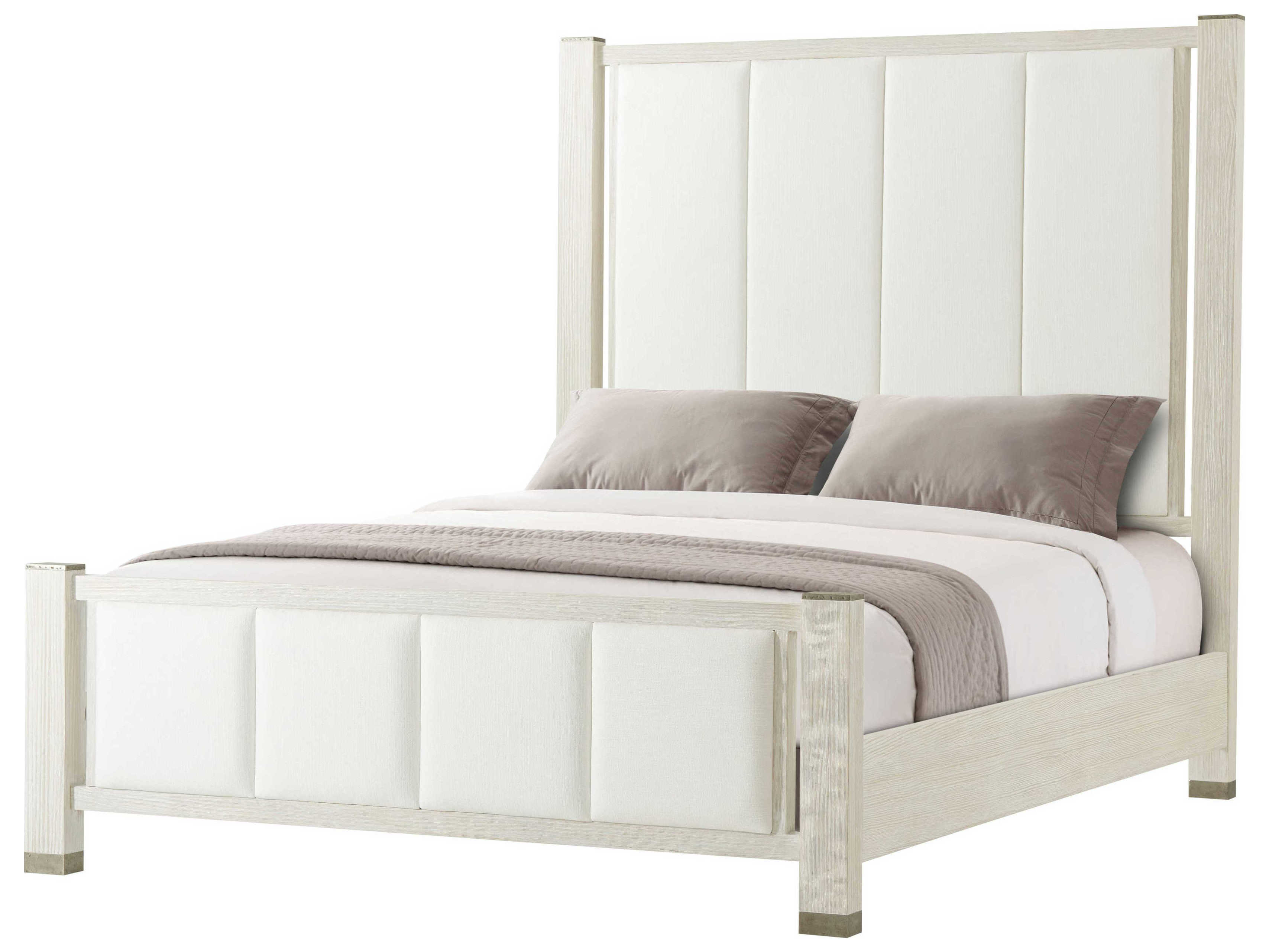 Theodore Alexander Breeze Sea Salt White Pine Wood California King Panel Bed