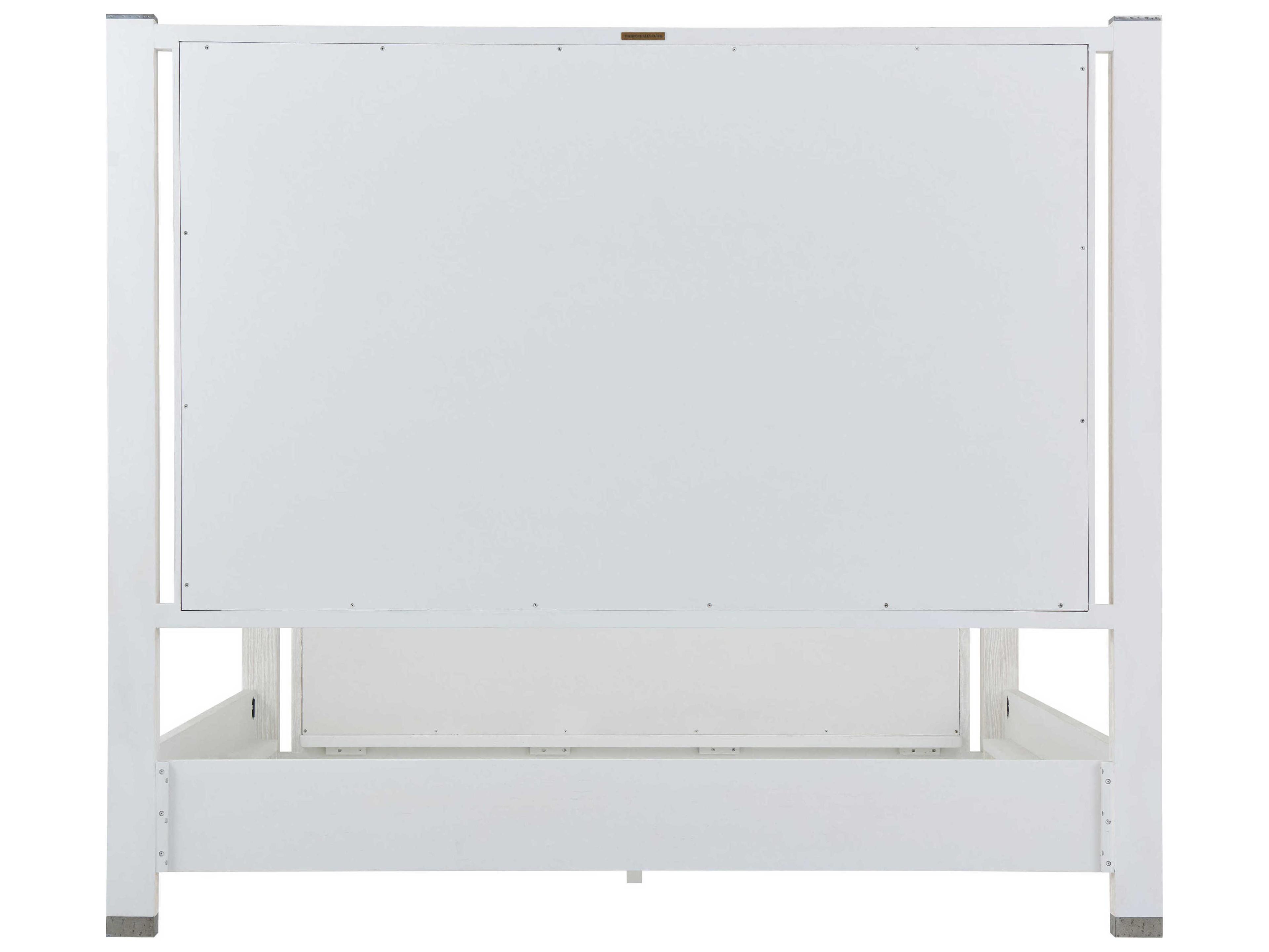 Theodore Alexander Breeze Sea Salt White Pine Wood California King Panel Bed