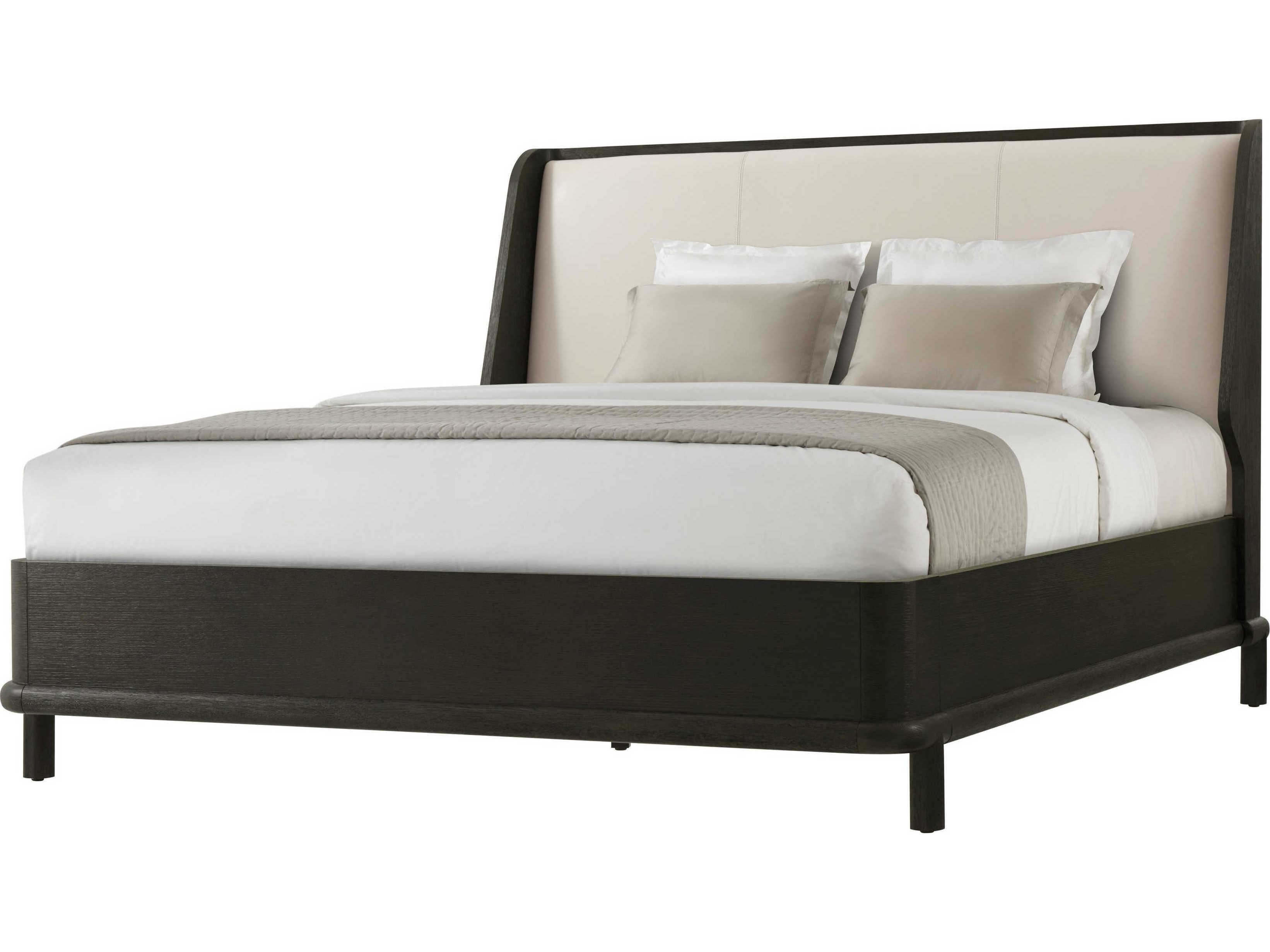 Theodore Alexander Repose Charcoal Oak Black Wood California King Platform Bed