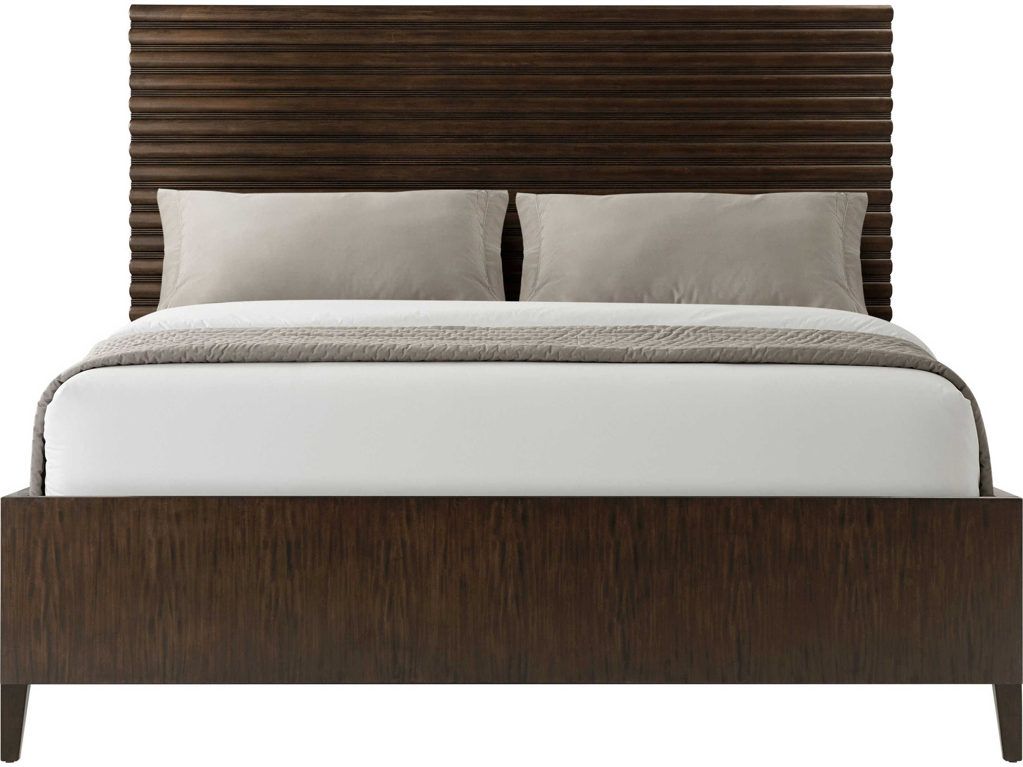 Theodore Alexander Lido Brown Solid Wood King Platform Bed