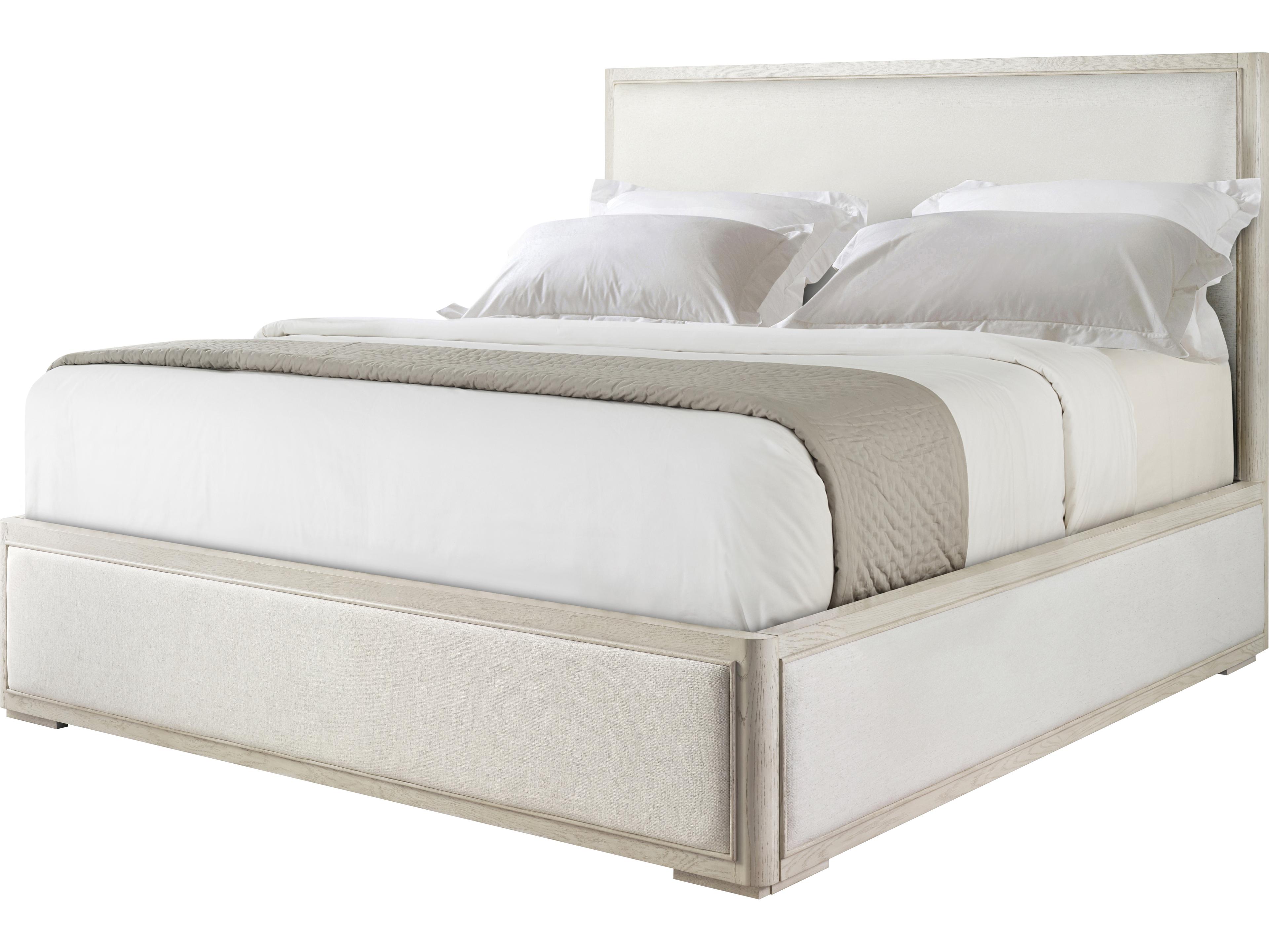 Theodore Alexander Surrey Gray Solid Wood Upholstered King Platform Bed