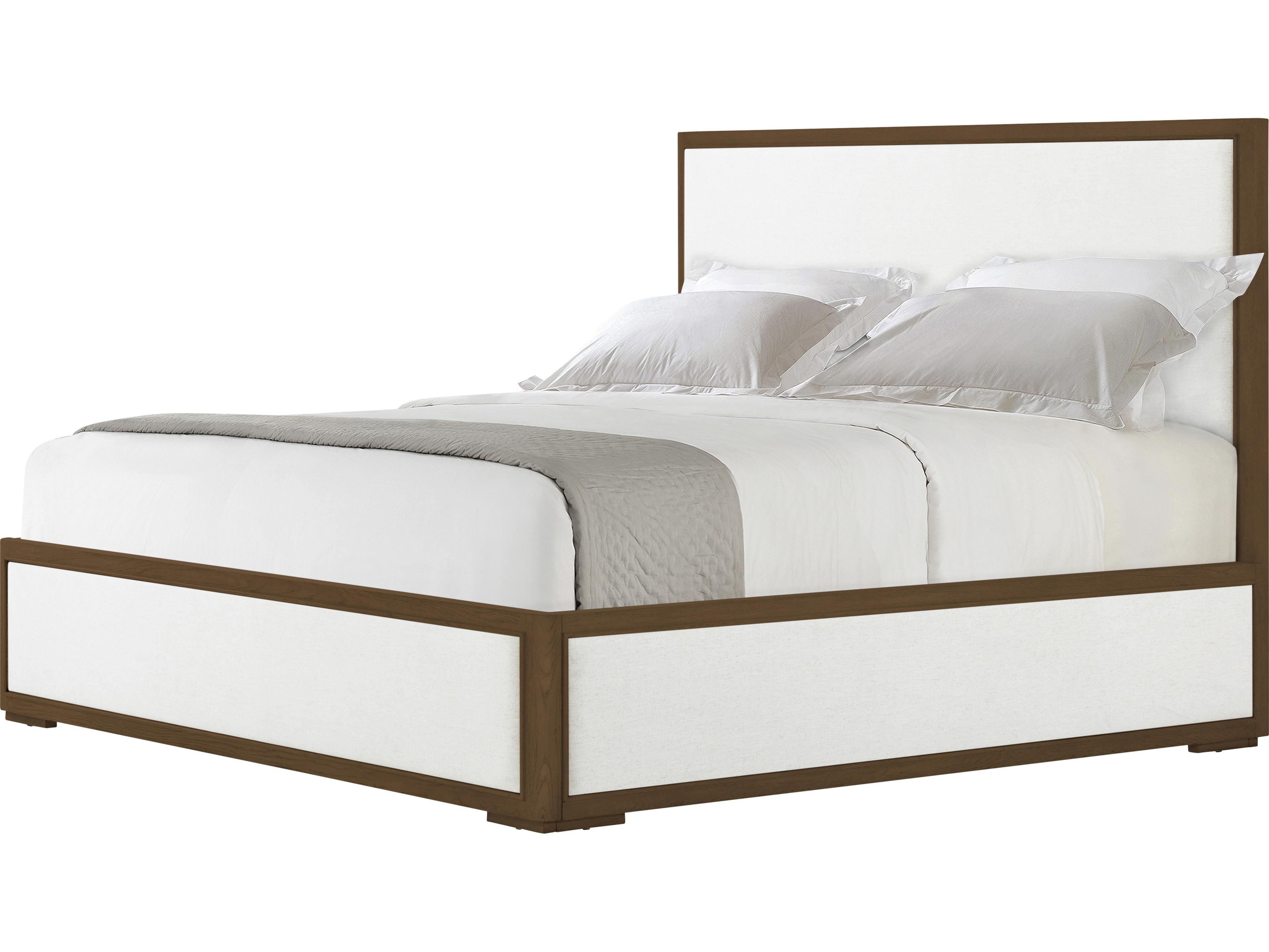 Theodore Alexander Surrey White Solid Wood Upholstered King Platform Bed