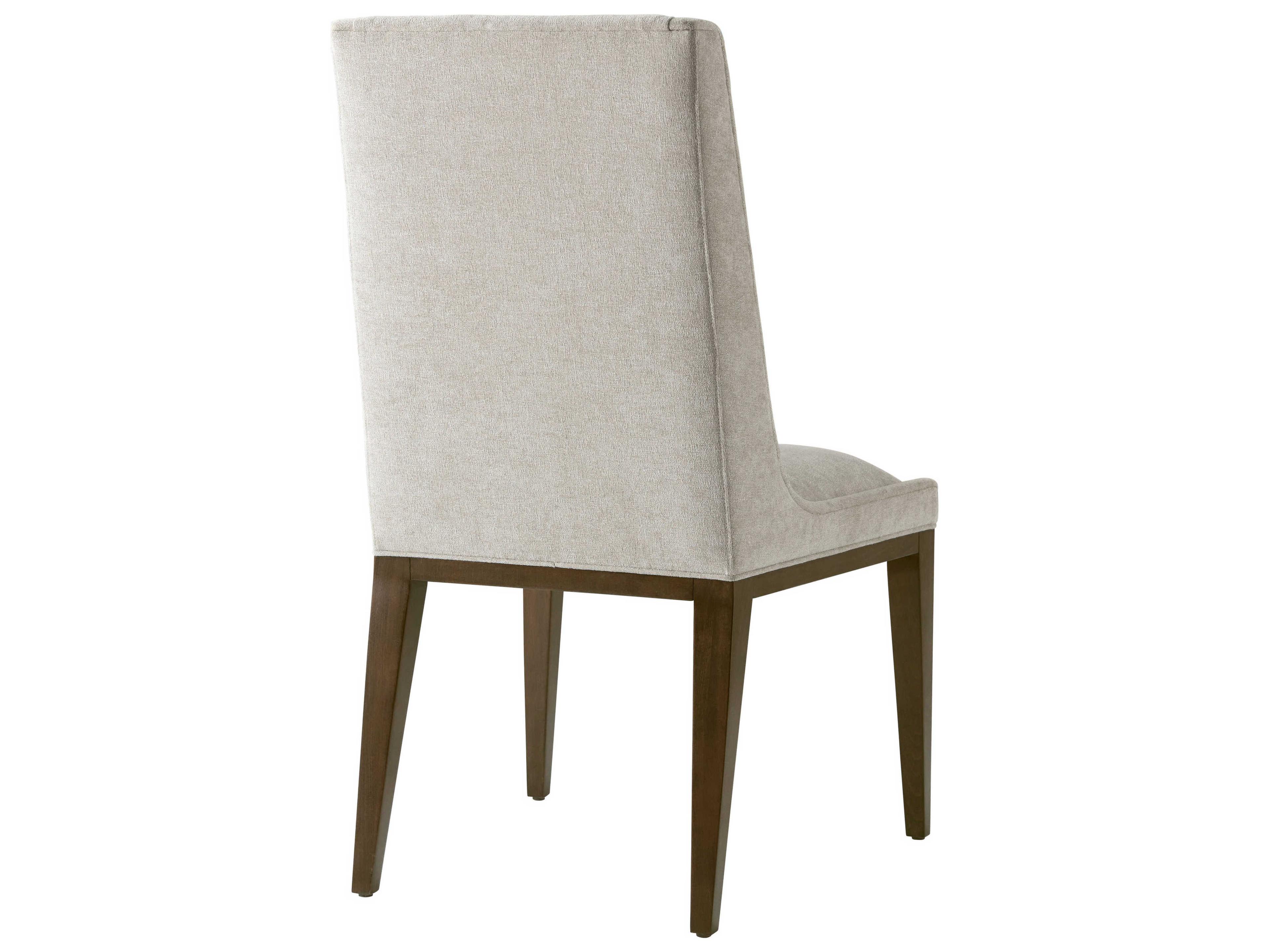 Theodore Alexander Lido Beech Wood Brown Upholstered Side Dining Chair