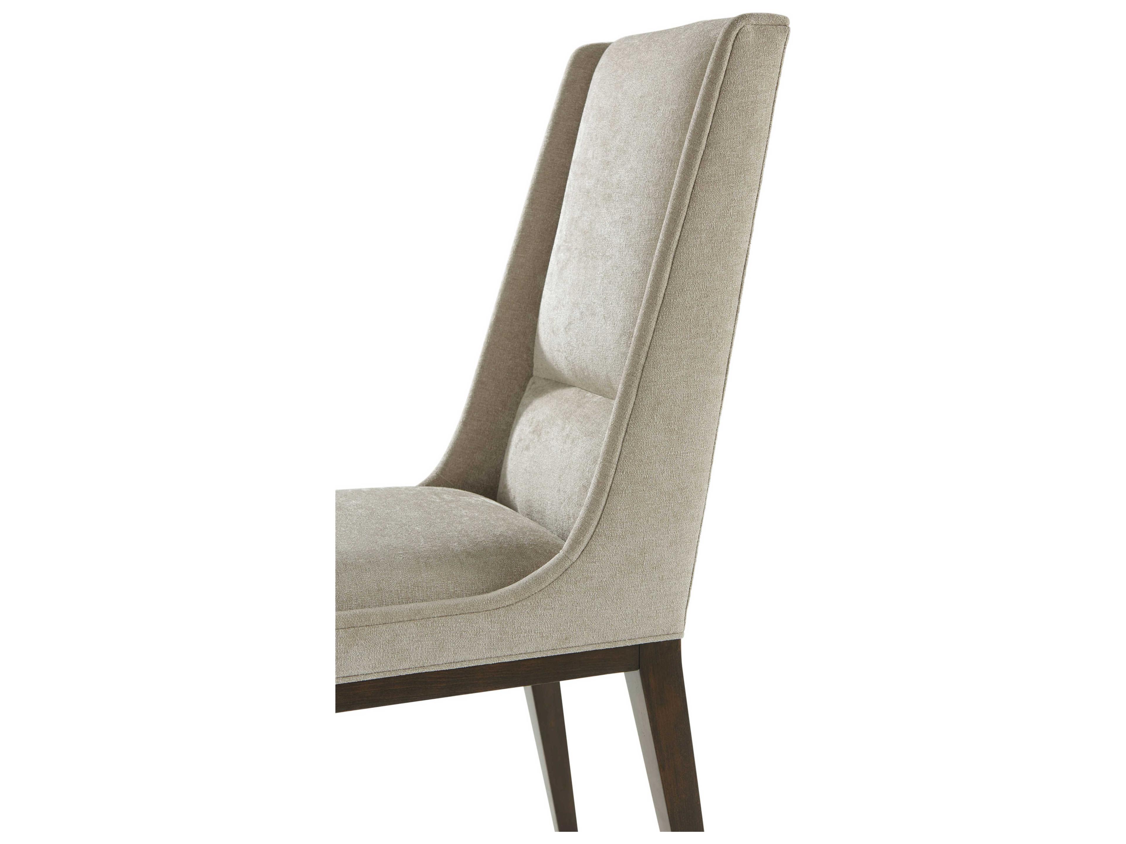 Theodore Alexander Lido Beech Wood Brown Upholstered Side Dining Chair