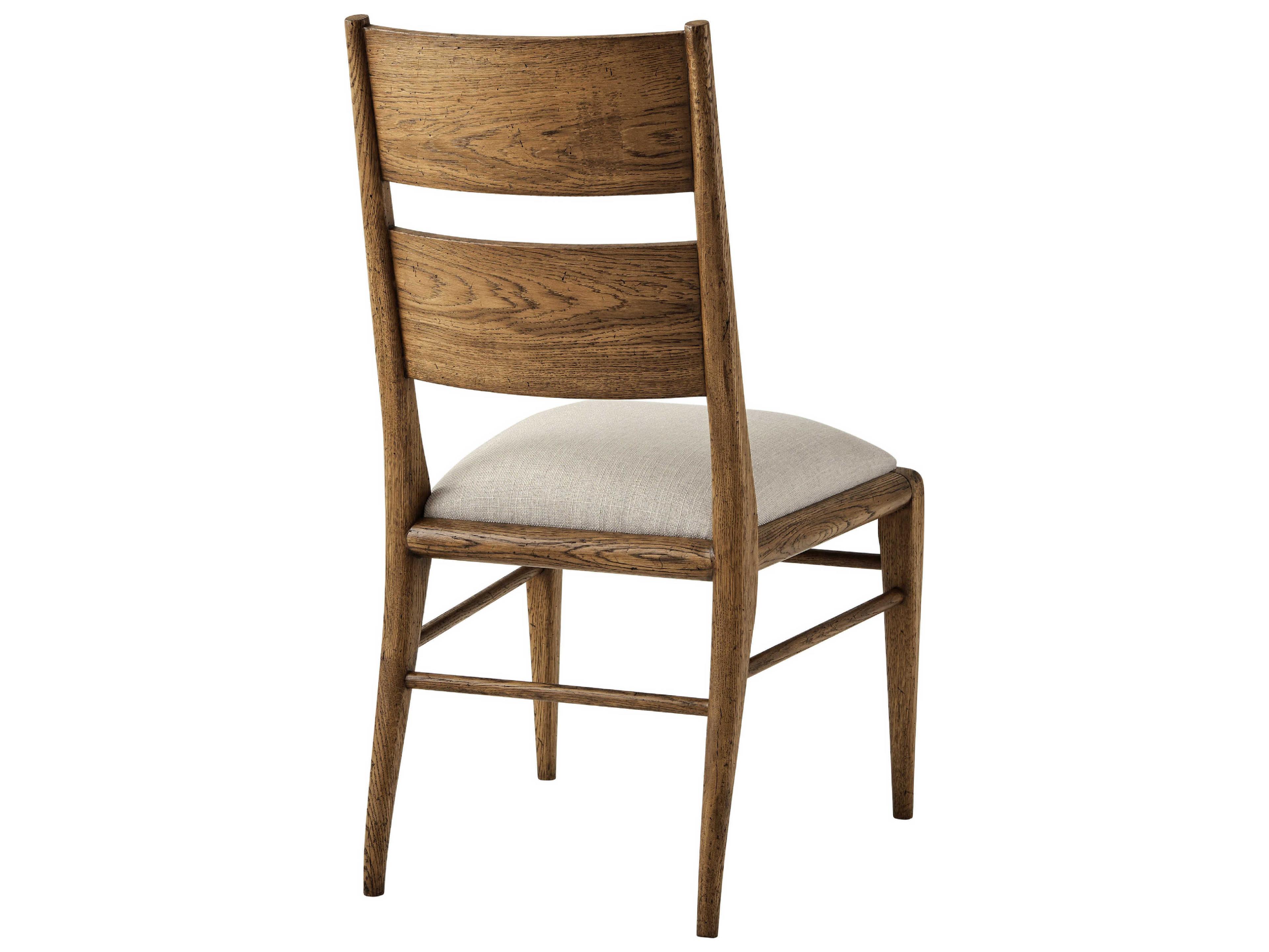 Theodore Alexander Nova Solid Wood Beige Upholstered Side Dining Chair