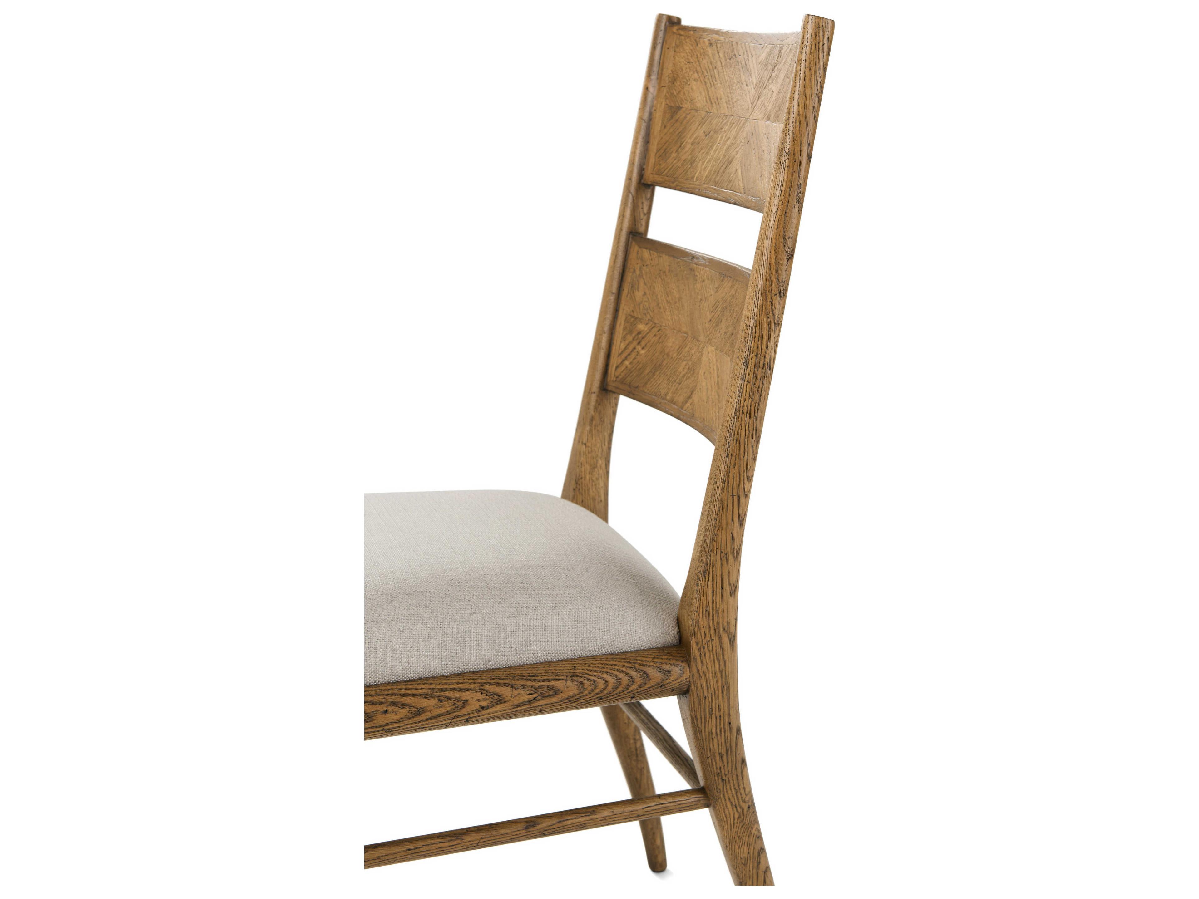 Theodore Alexander Nova Solid Wood Beige Upholstered Side Dining Chair
