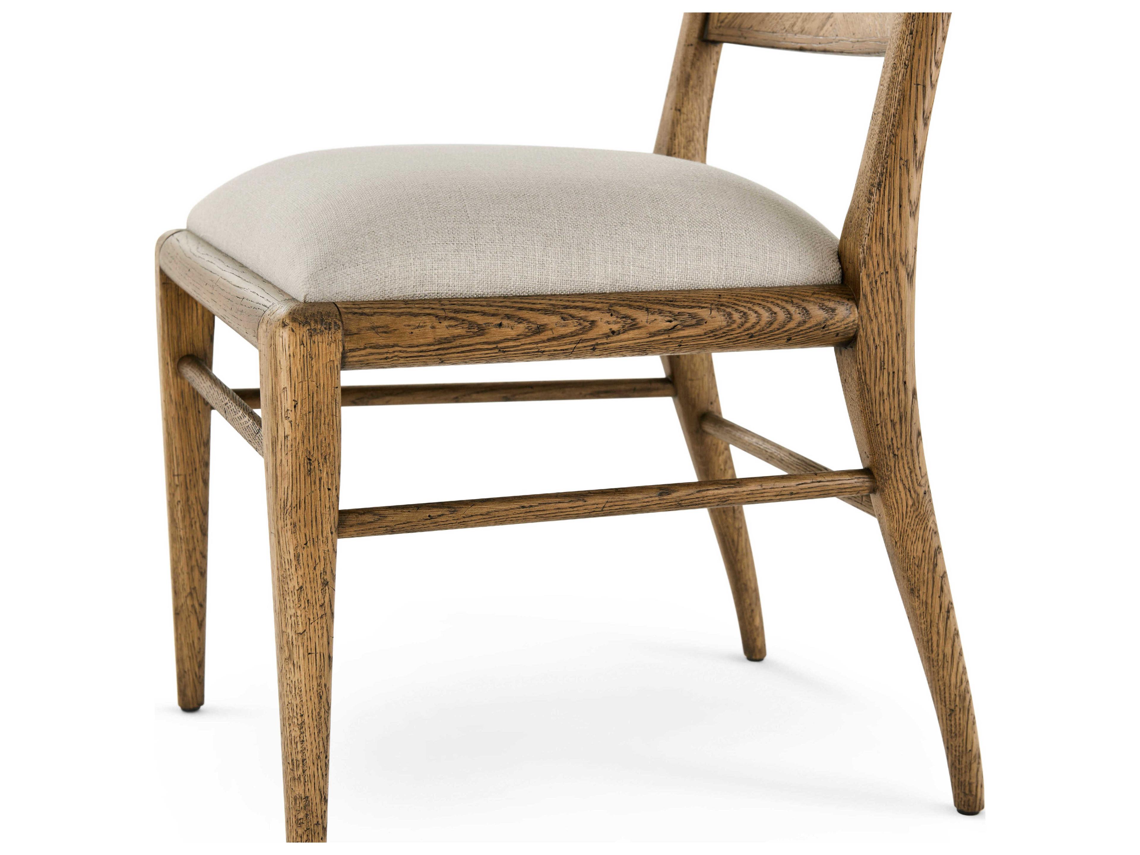 Theodore Alexander Nova Solid Wood Beige Upholstered Side Dining Chair