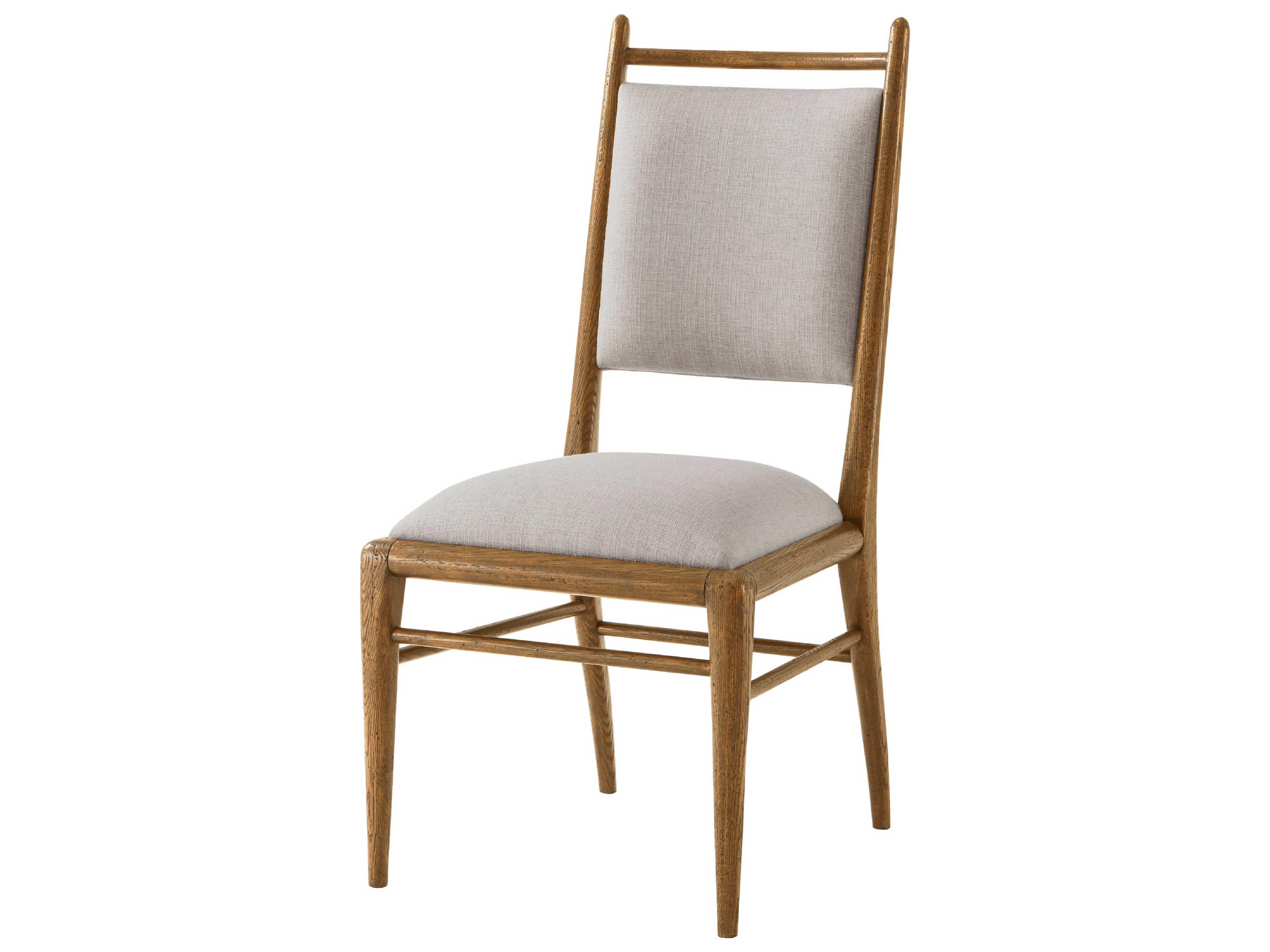 Theodore Alexander Nova Solid Wood Beige Upholstered Side Dining Chair