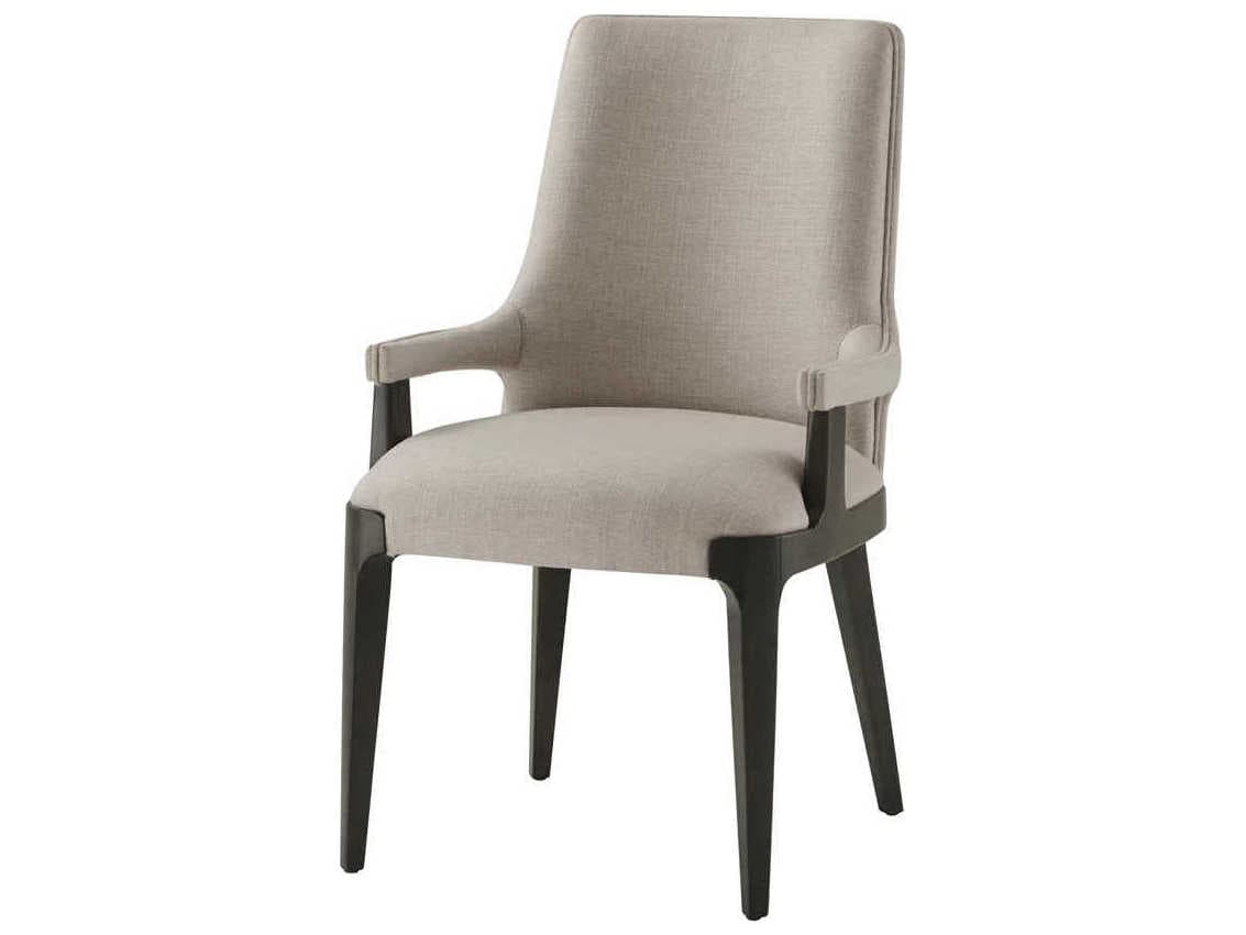 Theodore Alexander Ta Studio Beech Wood Black Upholstered Dayton Arm Dining Chair