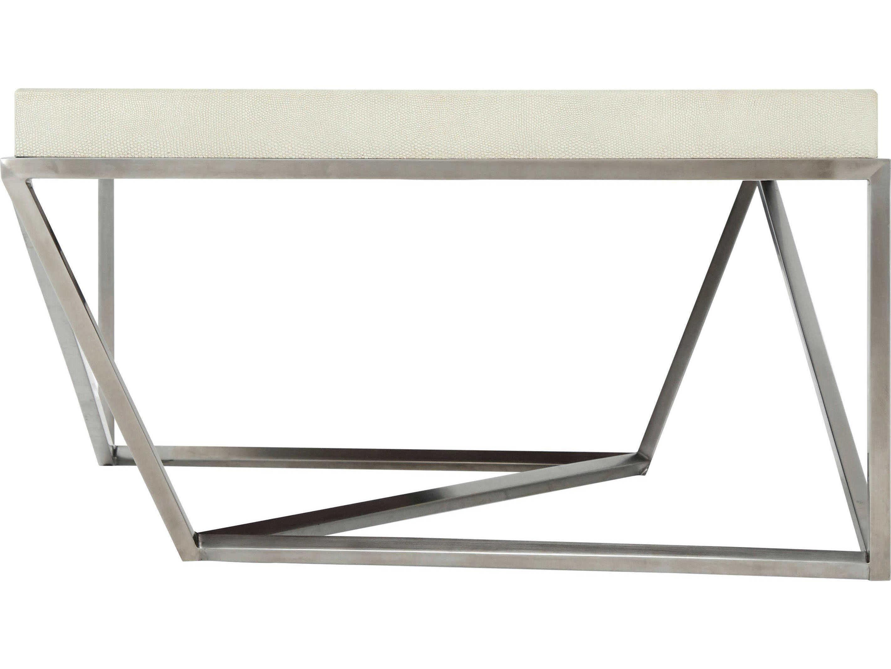 Theodore Alexander Ta Studio Rectangular Leather Crazy X Tray Cocktail Table