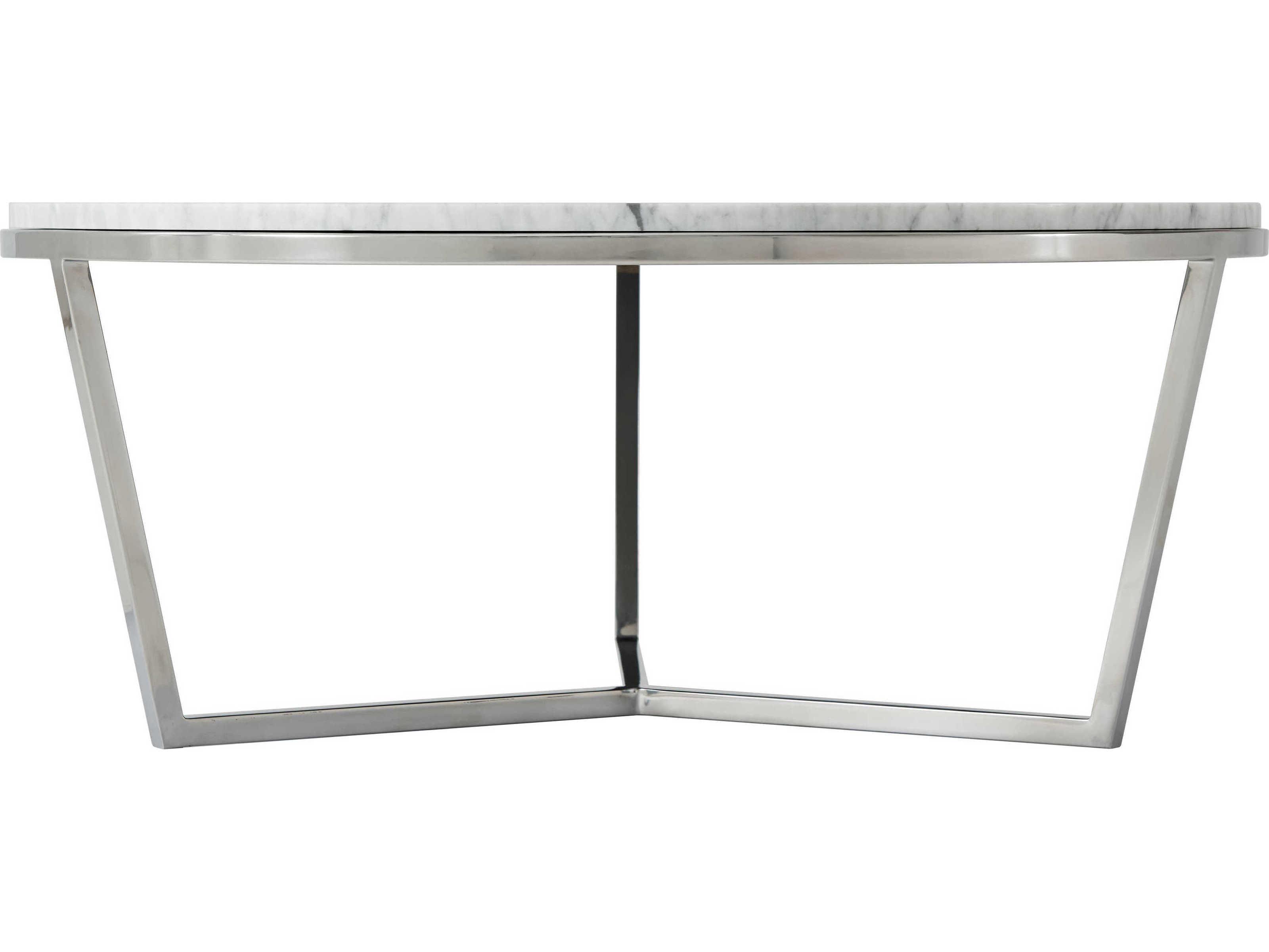 Theodore Alexander Ta Studio Round Marble Fisher Cocktail Table