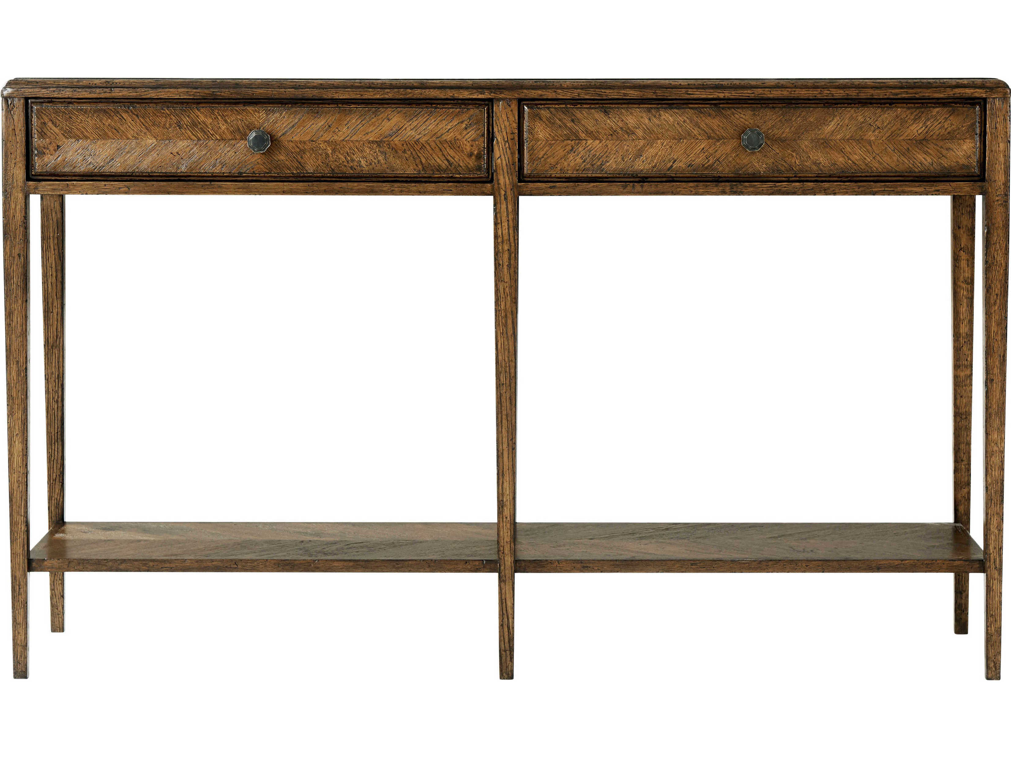 Theodore Alexander Nova Rectangular Wood Two Frieze Drawers Console Table