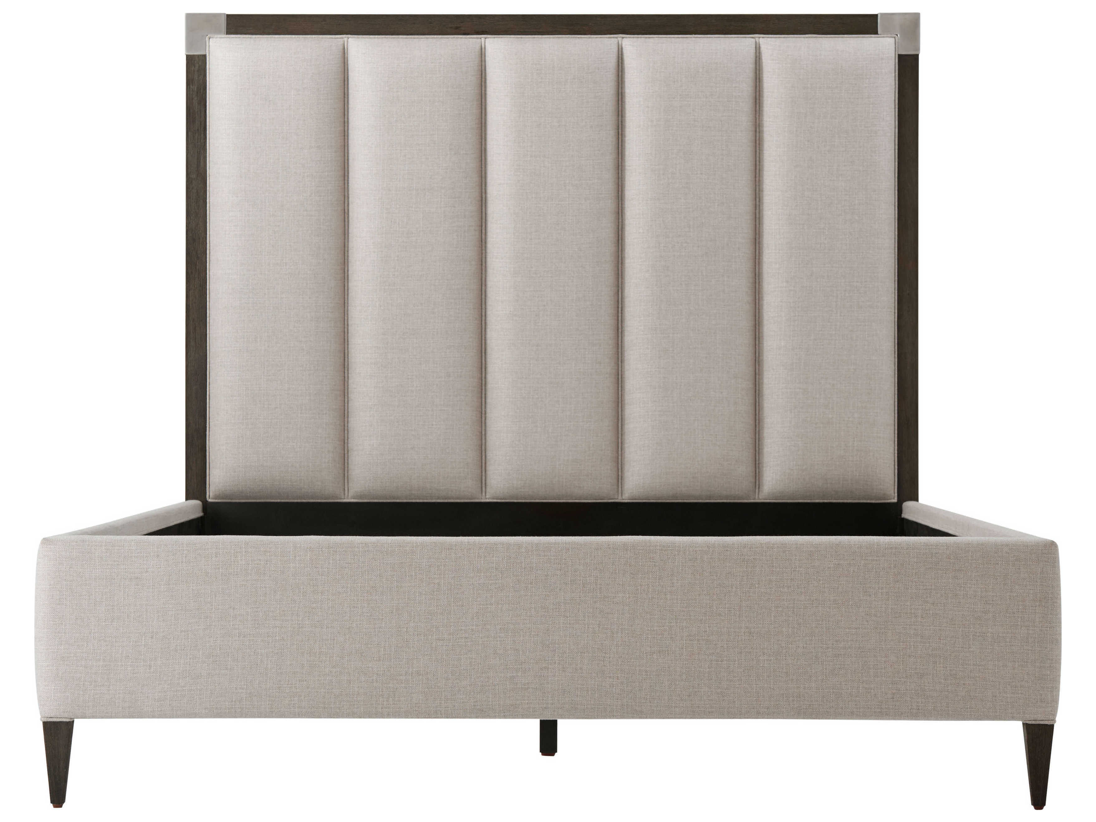 Theodore Alexander Ta Studio Embassy Gray Beech Wood Upholstered Queen Platform Bed