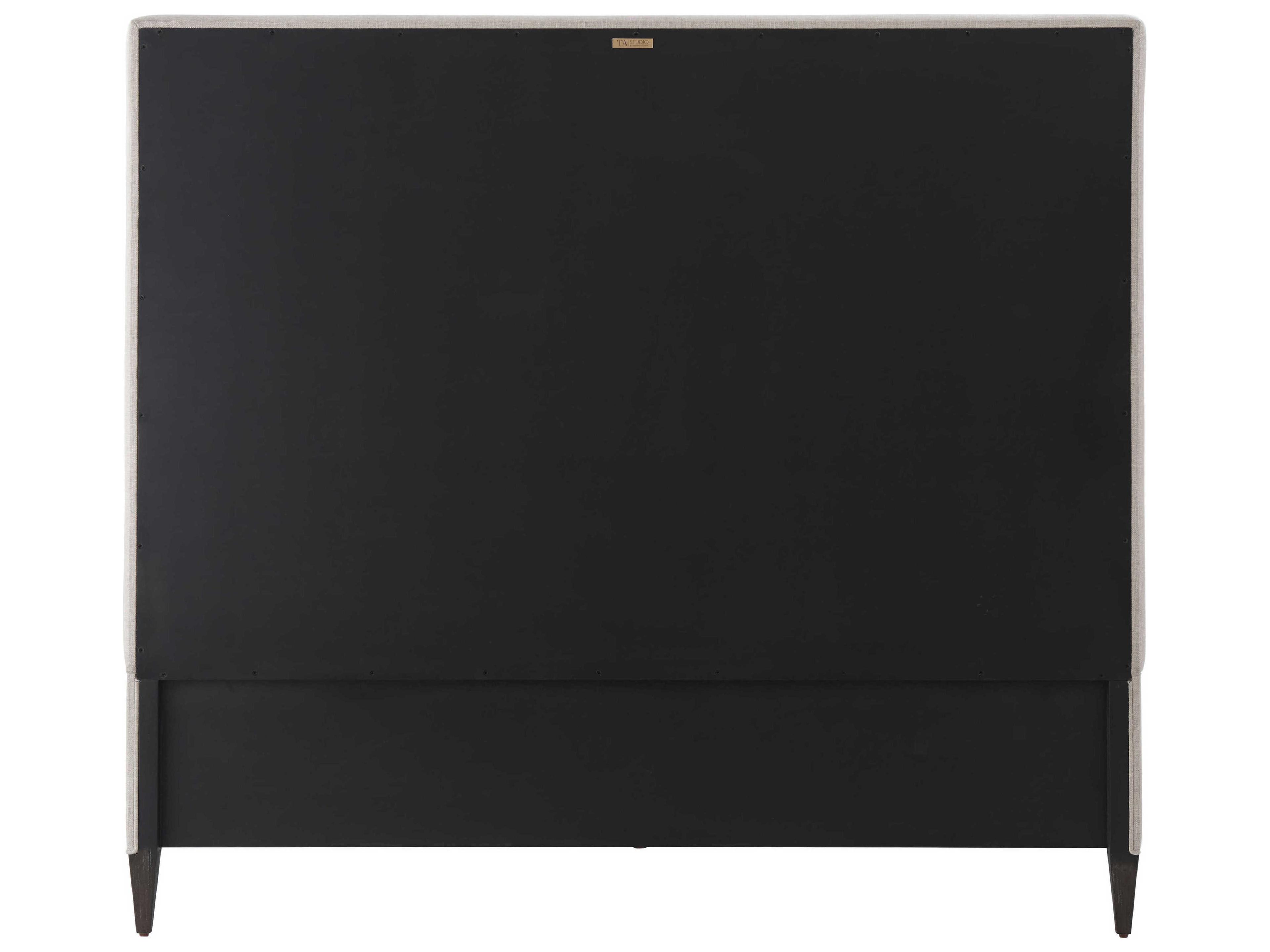 Theodore Alexander Ta Studio Hampton Gray Beech Wood Upholstered Queen Platform Bed