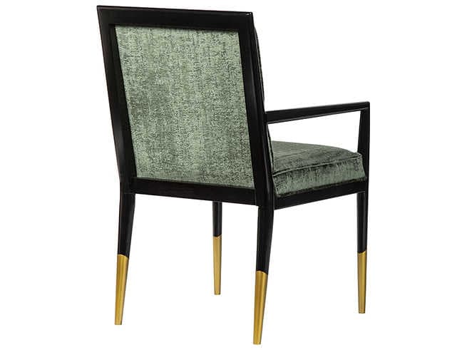 Theodore Alexander Richard Mishaan Beech Wood Black Upholstered Arm Dining Chair