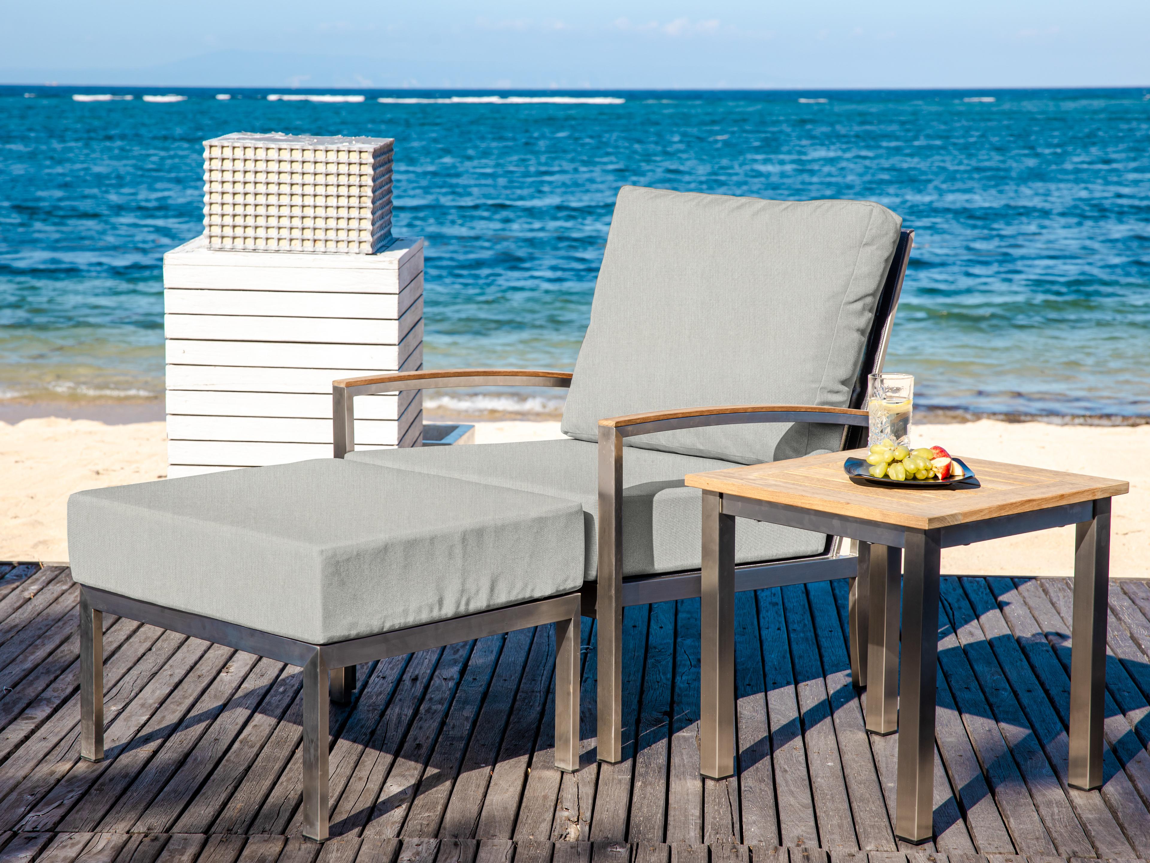 Three Birds Casual Avanti Steel Cushion Outdoor Patio Ottoman