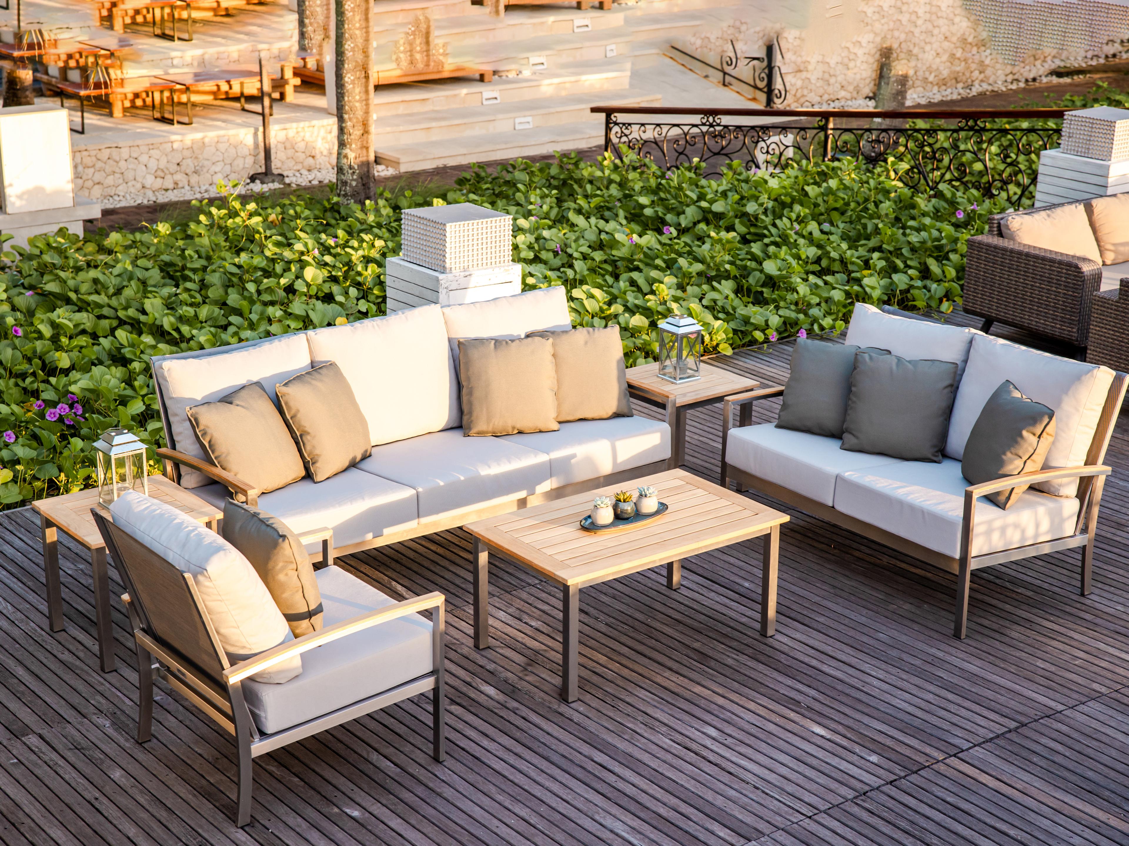 Three Birds Casual Avanti Steel Cushion Patio Lounge Set