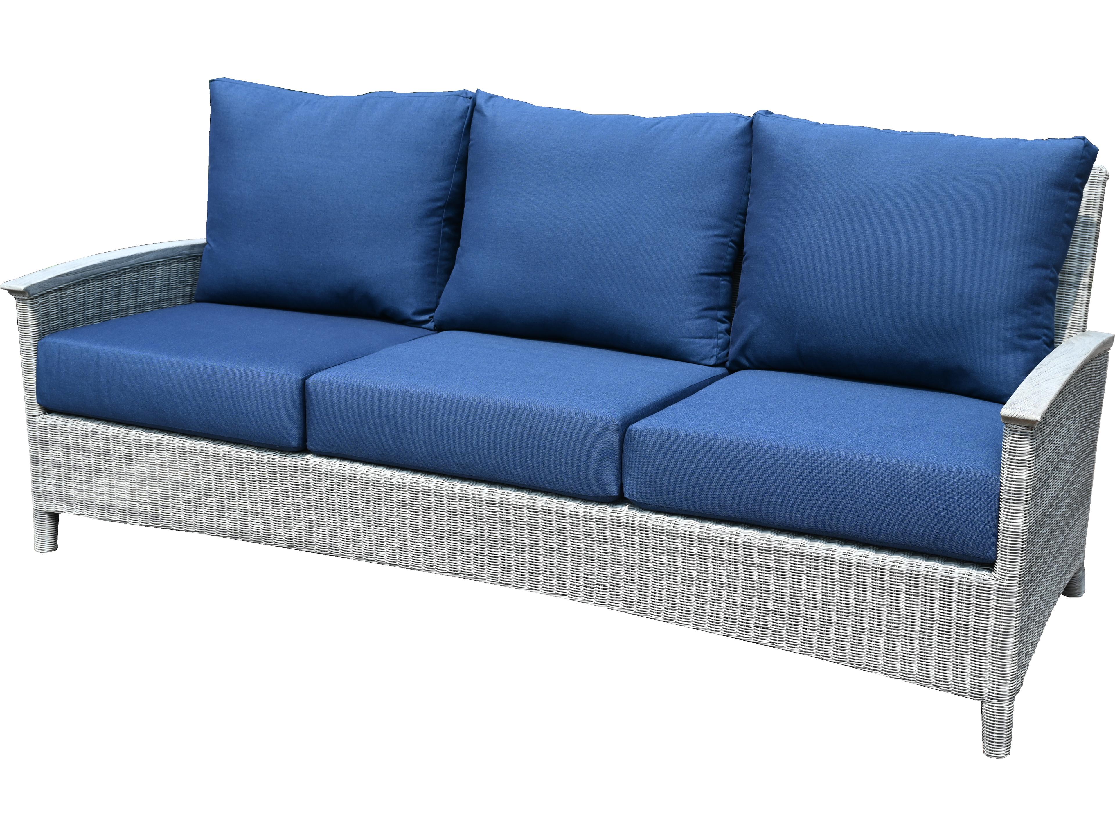Three Birds Casual Bella Deep Seating Wicker 3-Seater Patio Sofa