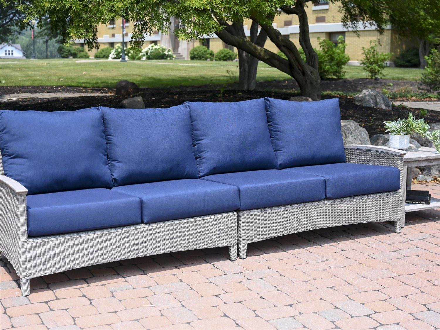 Three Birds Casual Bella Deep Seating Wicker Sectional Patio Lounge Set