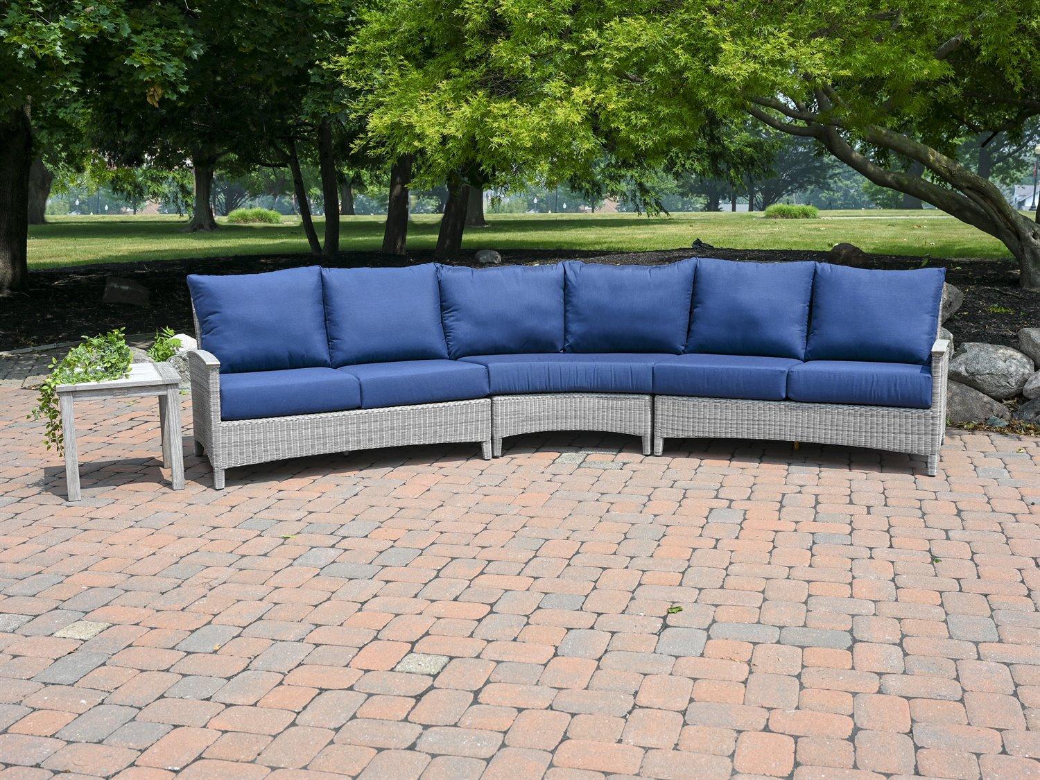 Three Birds Casual Bella Deep Seating Wicker Sectional Outdoor Lounge Set