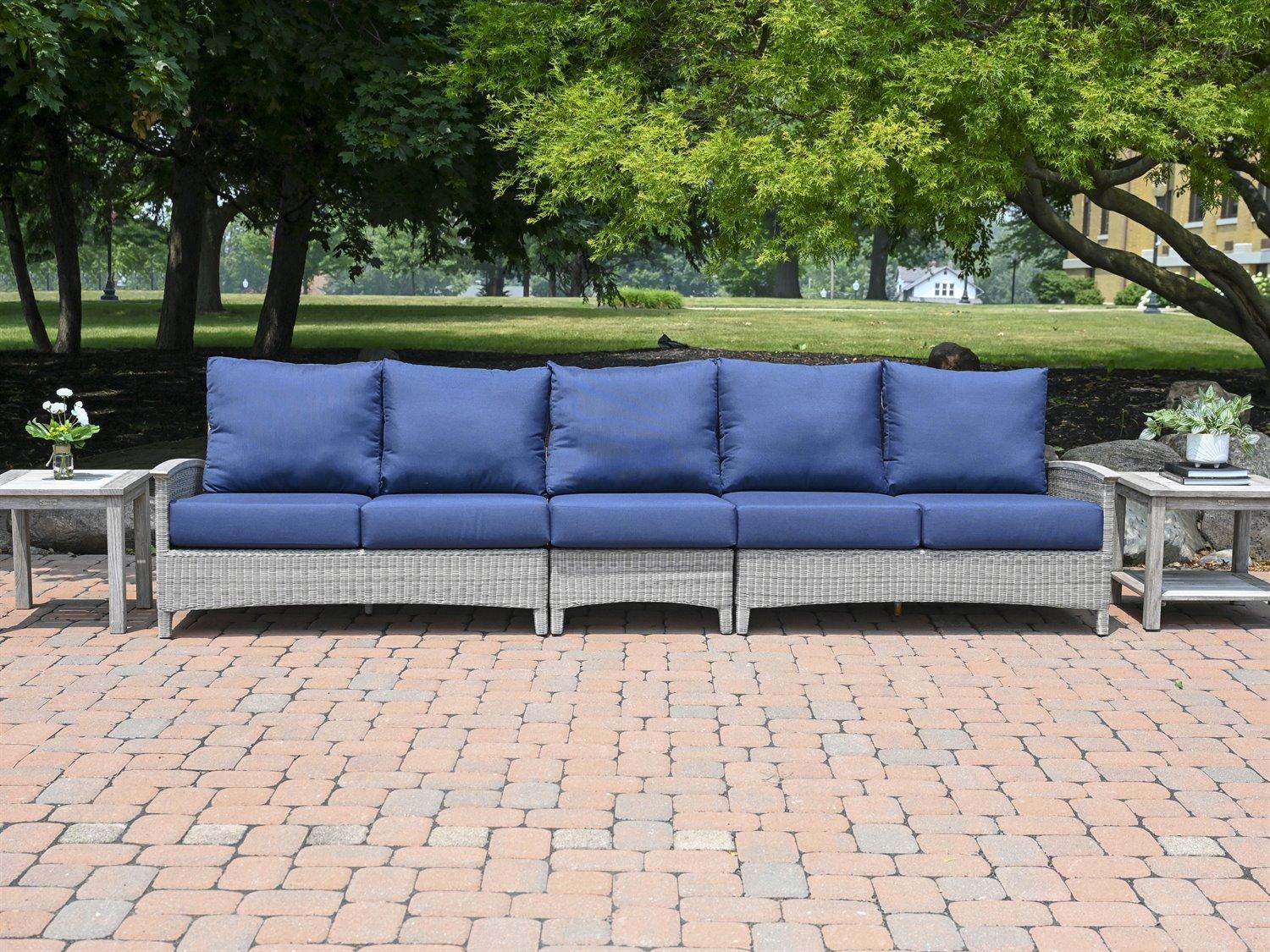 Three Birds Casual Bella Deep Seating Wicker Sectional Patio Lounge Set