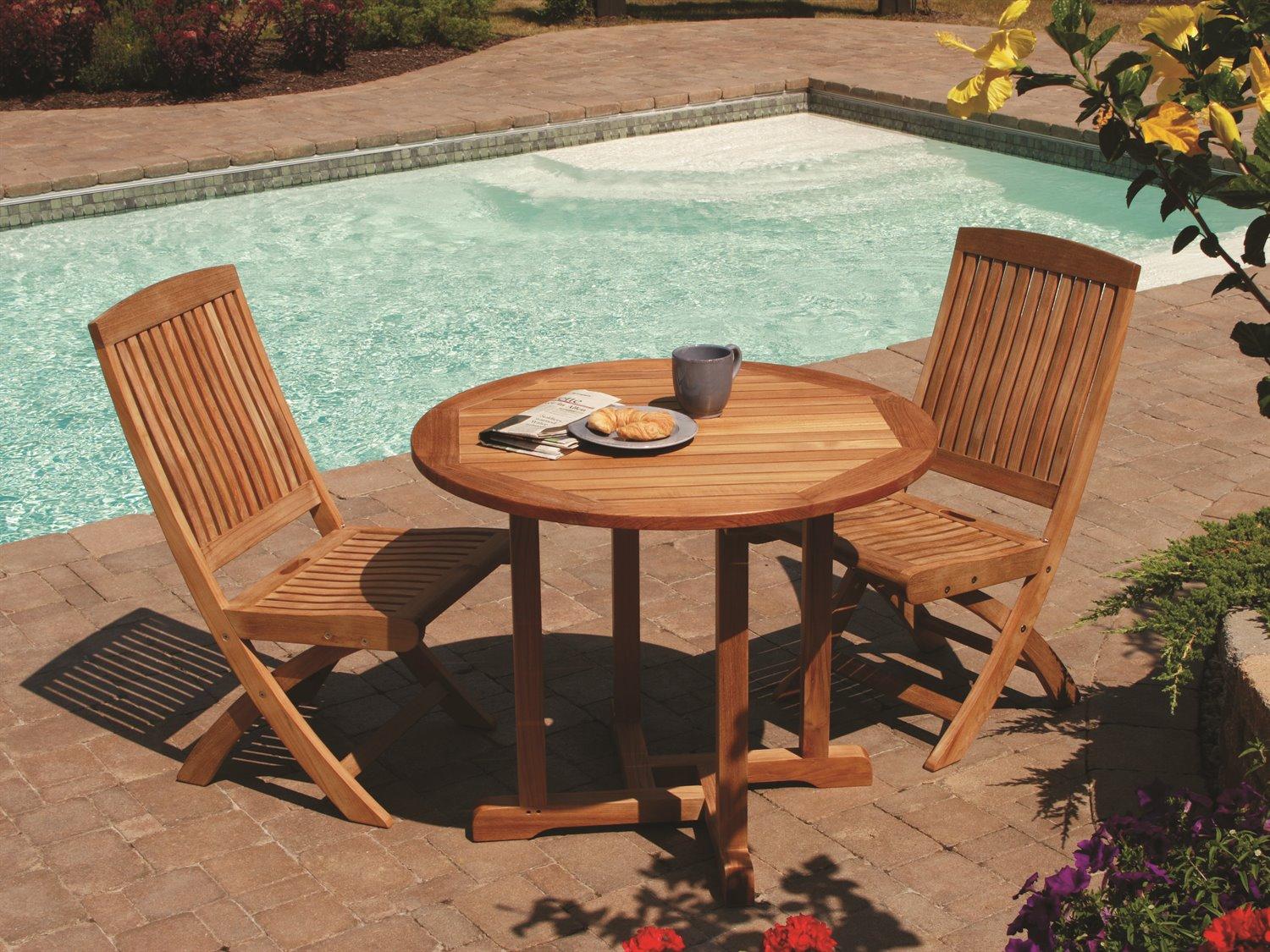 Three Birds Casual Braxton Natural Teak Outdoor Patio Dining Set