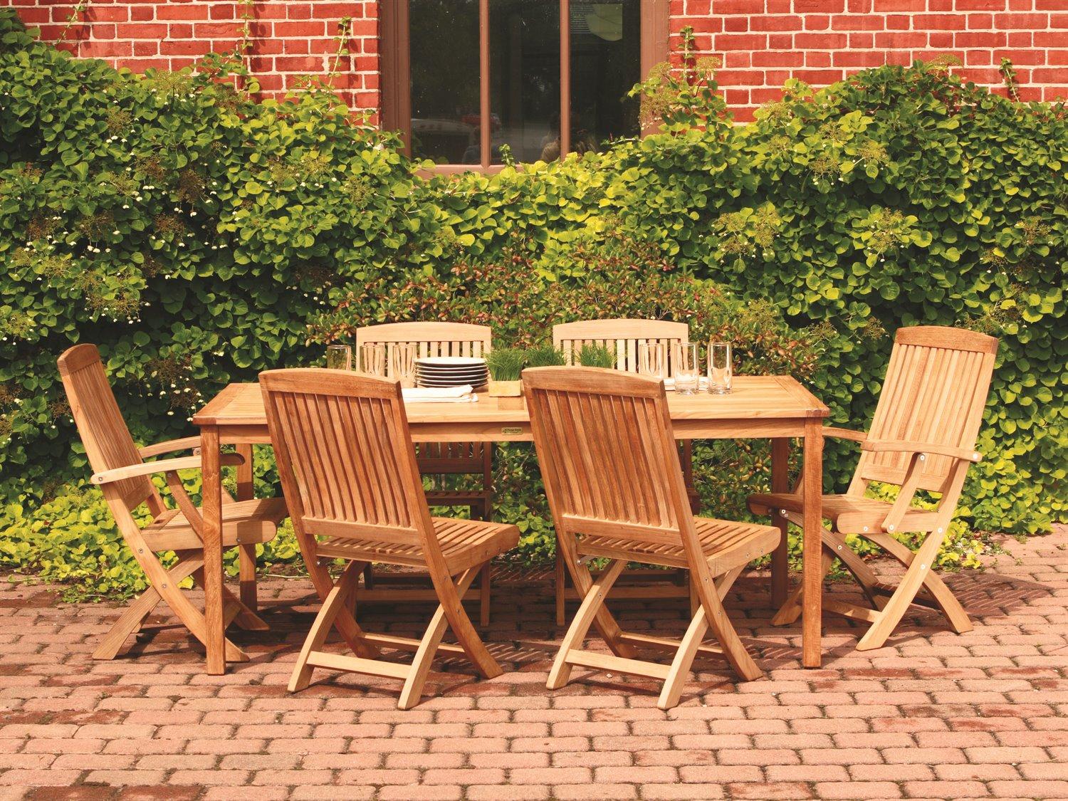 Three Birds Casual Braxton Natural Teak Outdoor Dining Set
