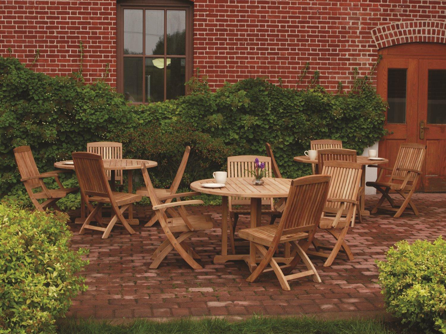 Three Birds Casual Braxton Natural Teak Patio Dining Set